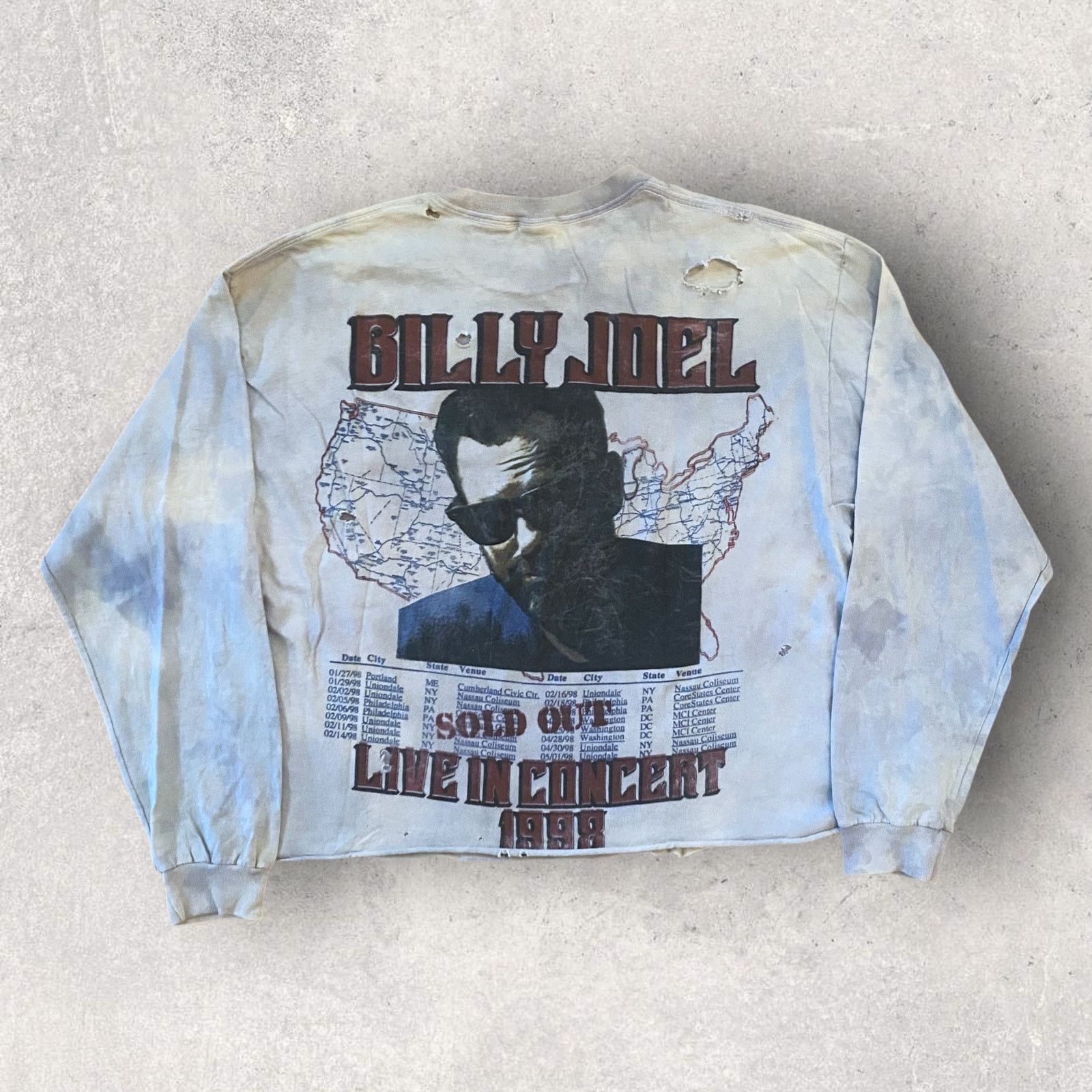 Band Tees Vintage 1988 Billy Joel Tour Distressed Cropped T Shirt Size US XL / EU 56 / 4 - 1 Thumbnail