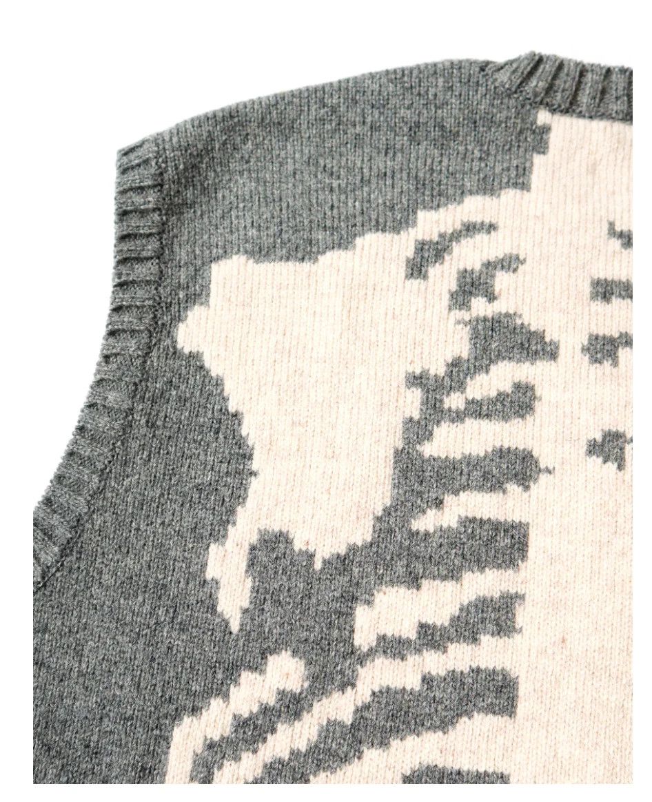 Kapital Kapital Kountry Skeleton Knit 5G Vest Gray Wool Size 5 Size US XL / EU 56 / 4 - 2 Thumbnail