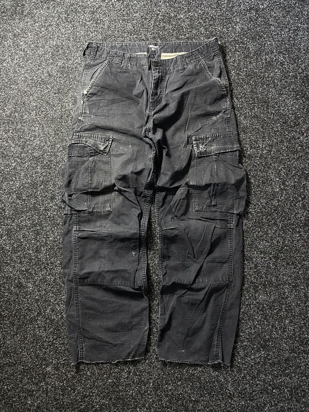 Carhartt 🔥Vntg Carhartt Distressed Ripped Hard Work Cargo Pants Mens Size US 32 / EU 48 - 1 Thumbnail