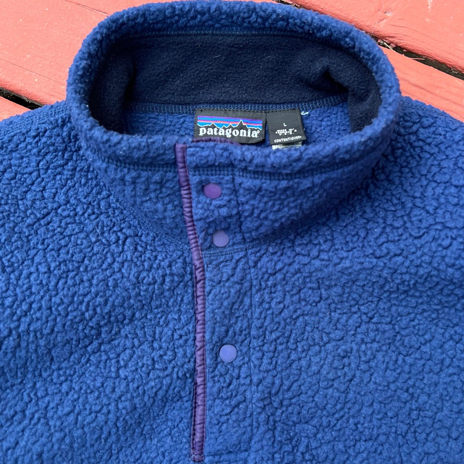 Patagonia × Vintage Vintage 90s Patagonia Synchilla Big T Fleece USA Pile Jacket Size US L / EU 52-54 / 3 - 10 Thumbnail
