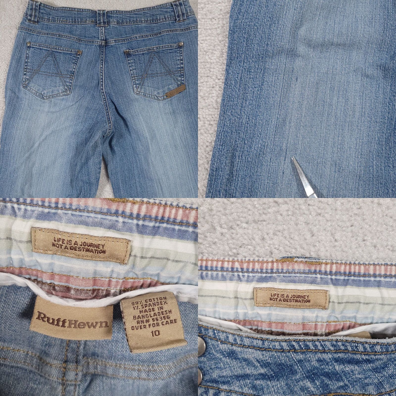 Denime Ruff Hewn Jeans Women's 10 Boot Snap Leg Y2K Retro Denim Jeans Size 32" / US 10 / IT 46 - 9 Thumbnail