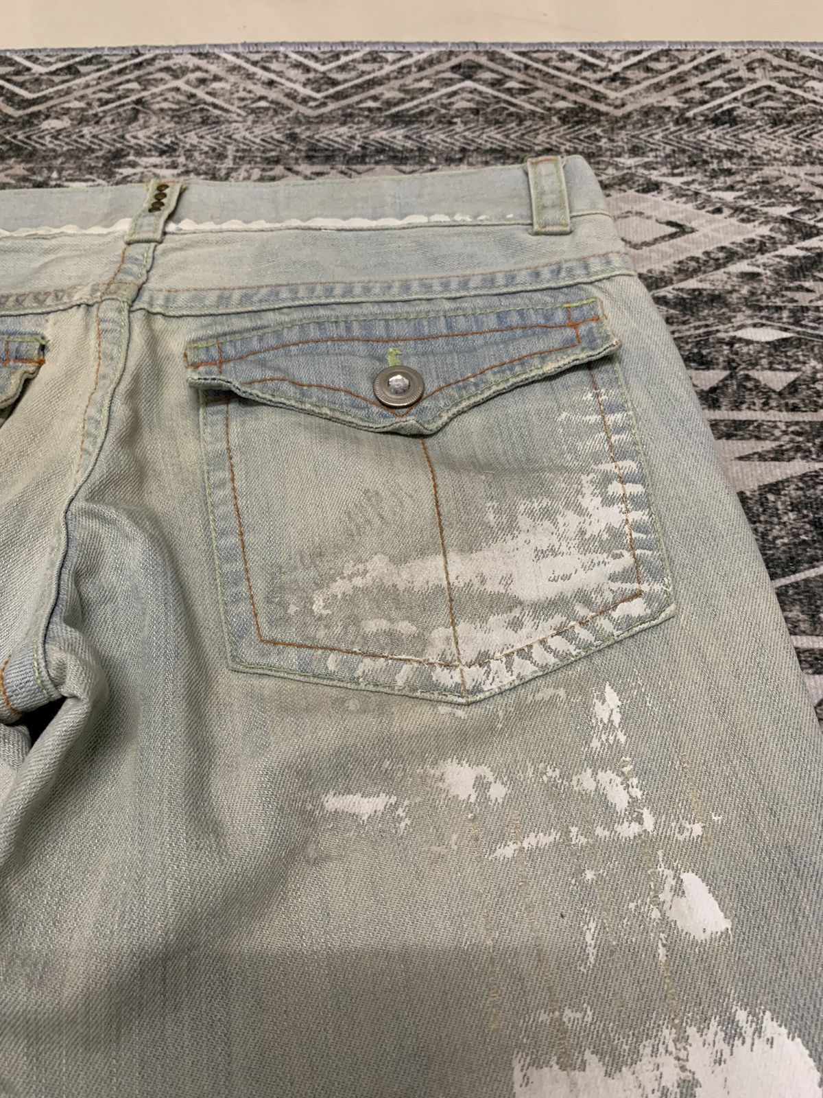 If Six Was Nine 🔥FLARE PANT🔥JAPANESE BRAND DISTRESSED&SPLASH PAINT DENIM Size US 32 / EU 48 - 19 Thumbnail