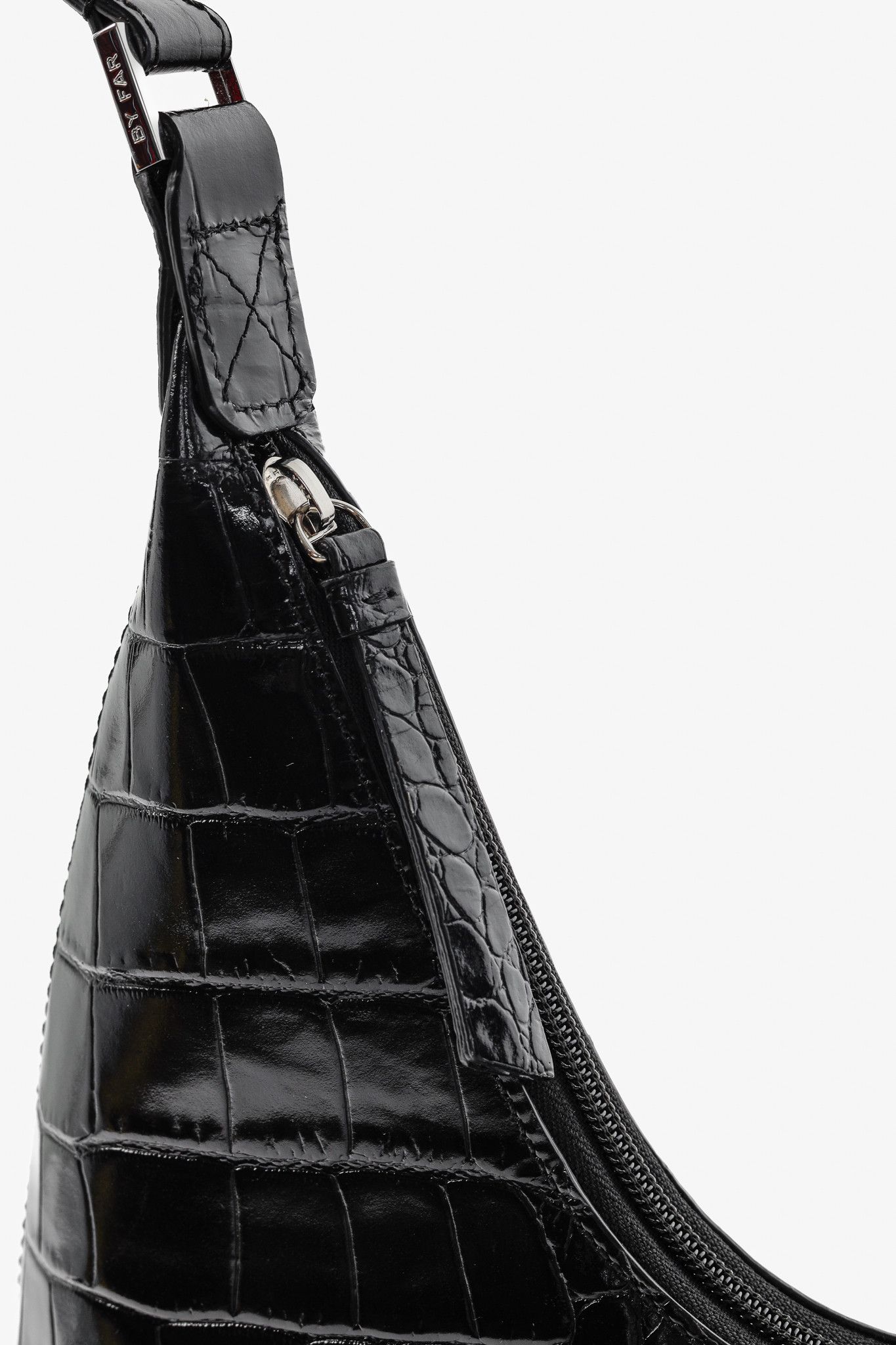 By Far BY FAR Amber Baby Crocodile-Embossed Leather Shoulder Bag Size ONE SIZE - 9 Thumbnail