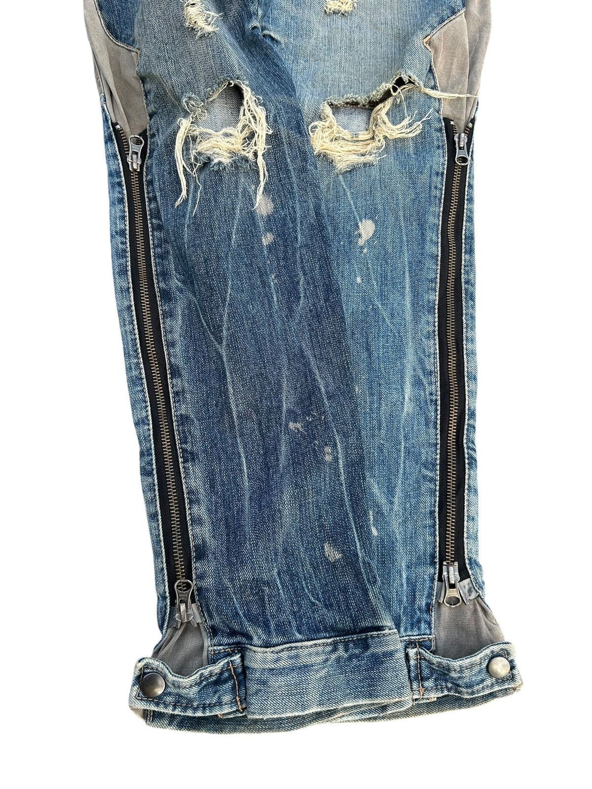 Kapital PPFM Japanese Punk Bondage Distressed Denim Jeans Size US 32 / EU 48 - 8 Thumbnail