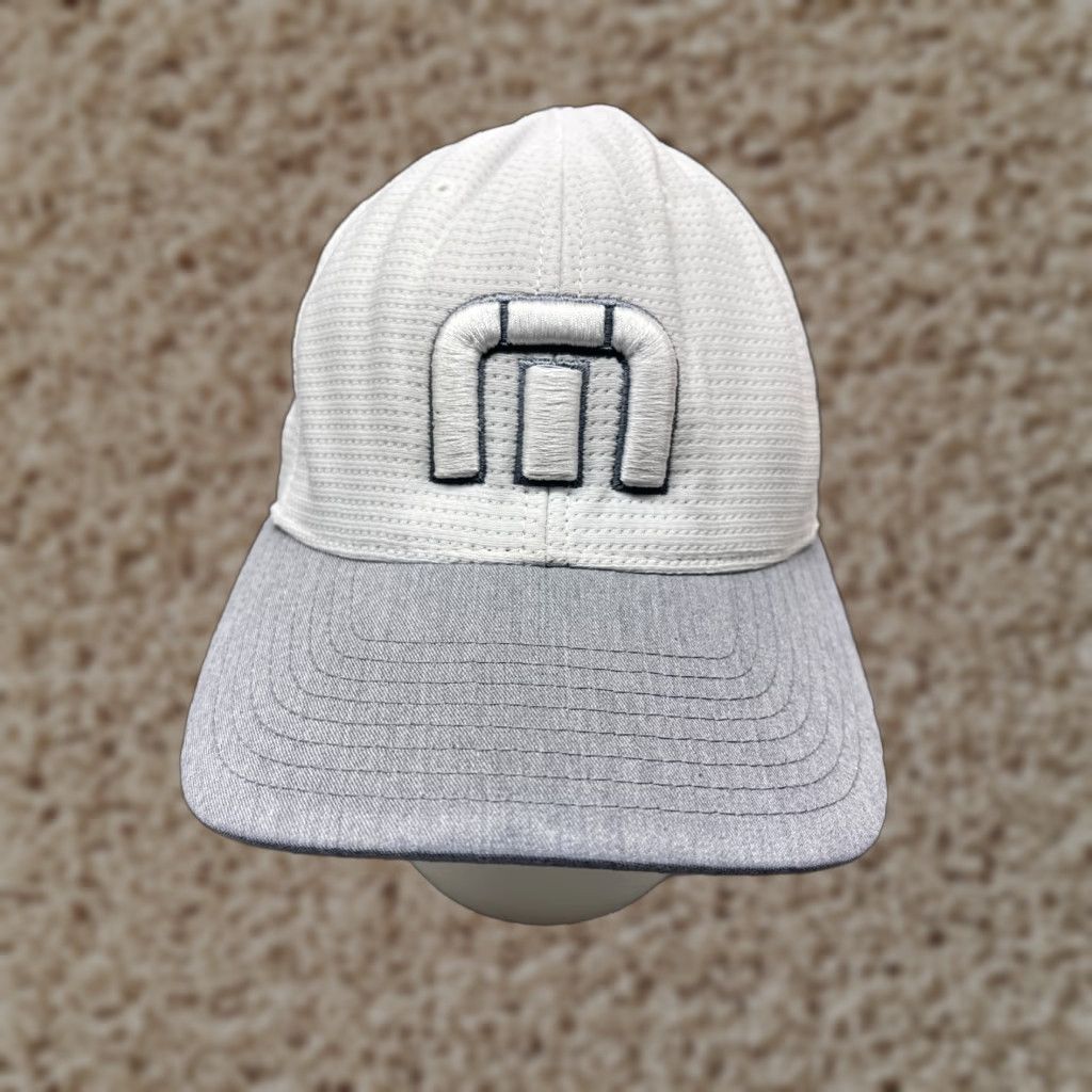 TravisMathew VINTAGE not applicable; but item is Travis Mathew Hat Cap Snap Back Adult One Size White Gray Polyester Cotton Blend Size ONE SIZE - 1 Thumbnail