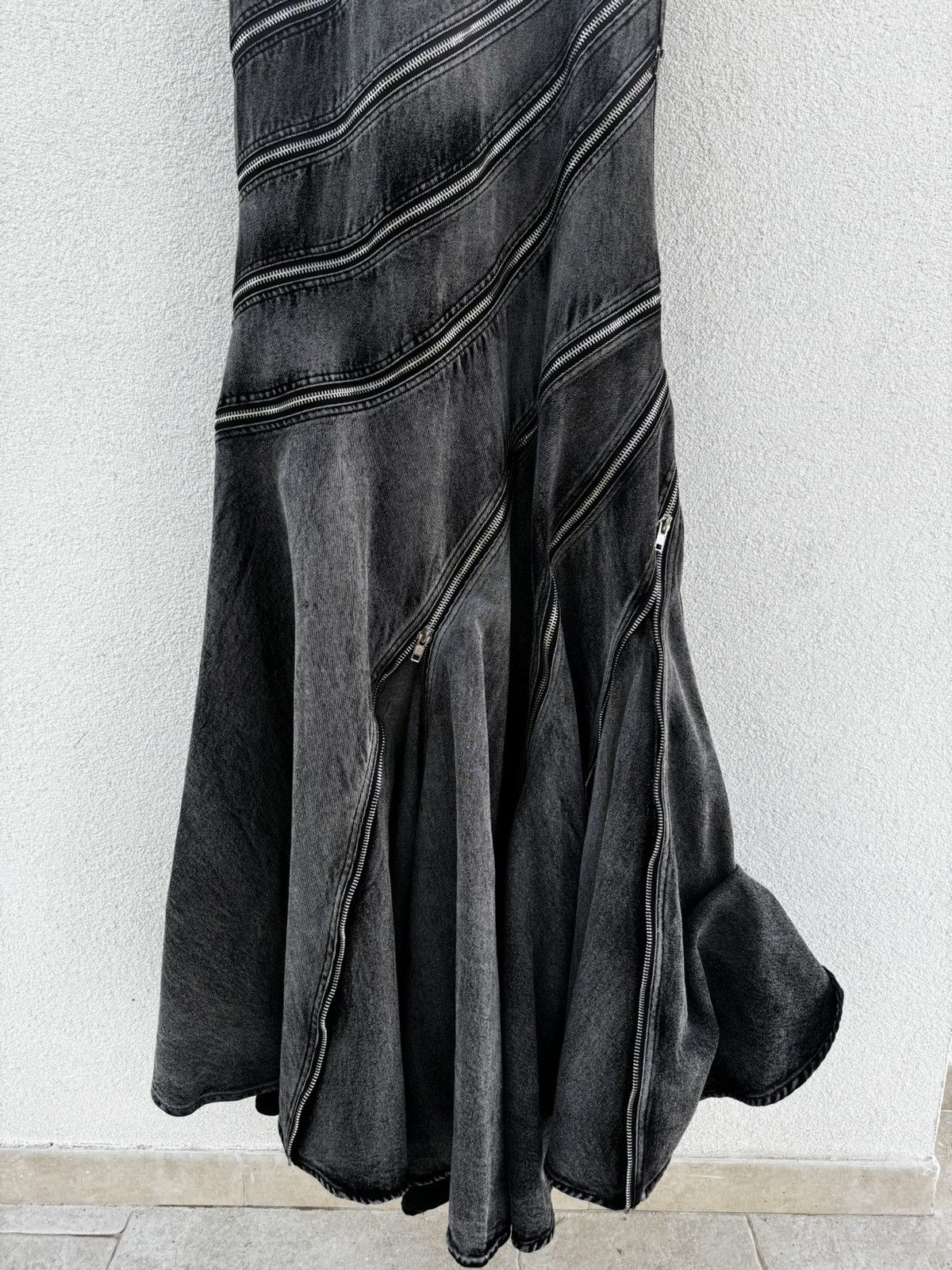 No Faith Studios NO/FAITH STUDIOS denim Gown S Black Zipped faded hooded 4.6k Size S / US 4 / IT 40 - 11 Thumbnail