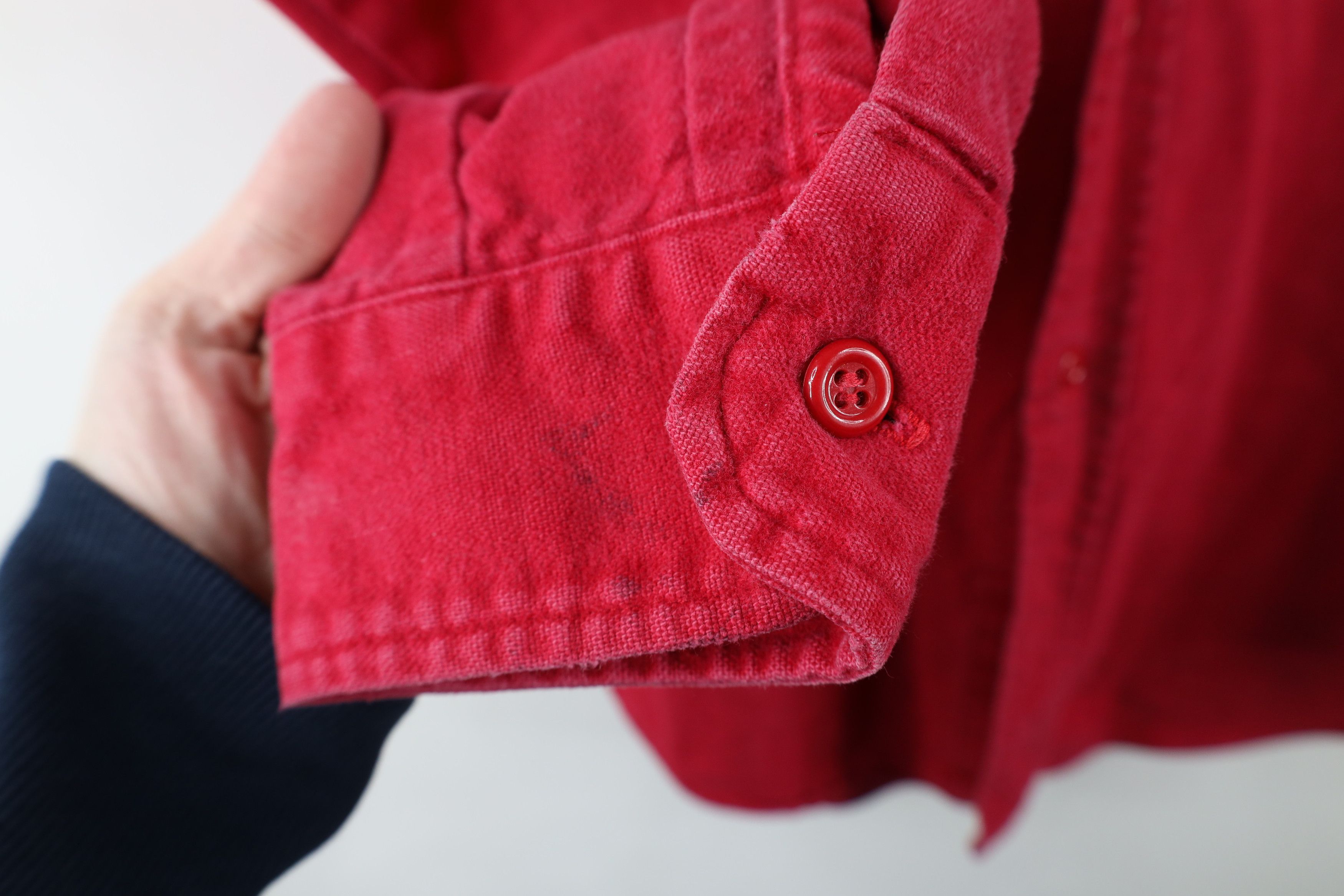 Vintage Vintage 70s Streetwear Chamois Cloth Button Shirt Red USA Size US S / EU 44-46 / 1 - 4 Thumbnail