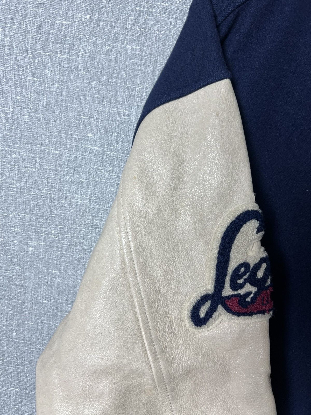 Levi's × Levi's Vintage Clothing Vintage Levis USA Varsity Bomber Jacket Leather Sleeves Size US L / EU 52-54 / 3 - 5 Thumbnail