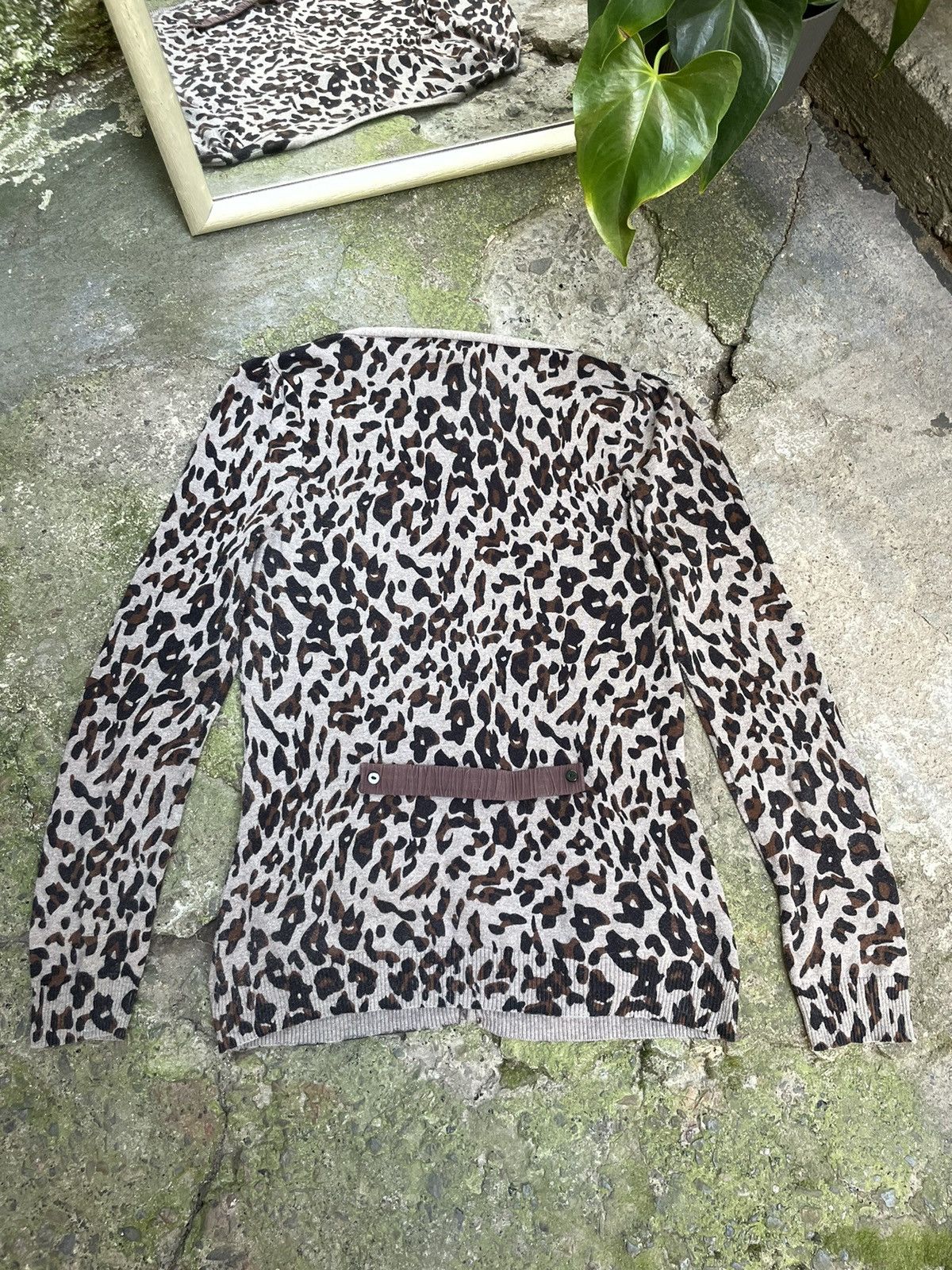 Adolfo Dominguez Adolfo Dominguez Leaopard Cardigan Pockets Brown RARE Size S / US 4 / IT 40 - 2 Thumbnail