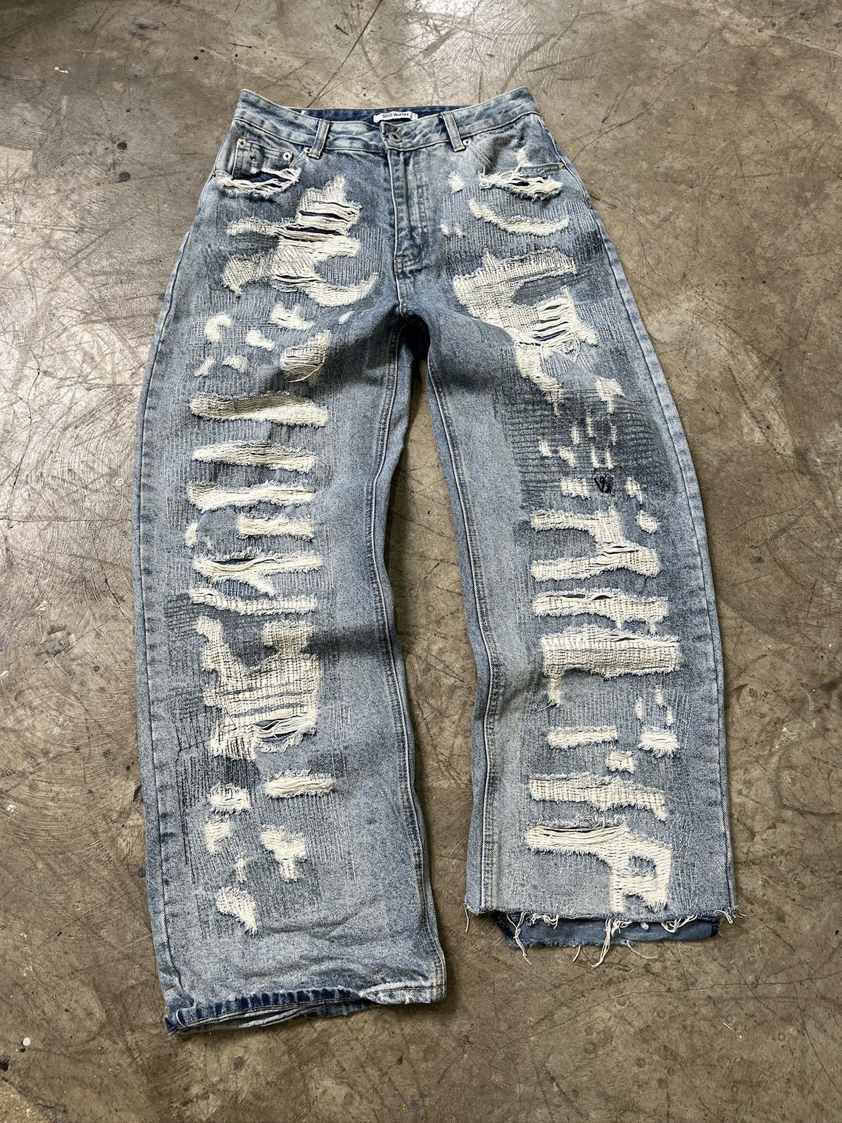 Other Still Water Distressed Reworked Denim Jeans (unisex) Size US 29 - 5 Thumbnail