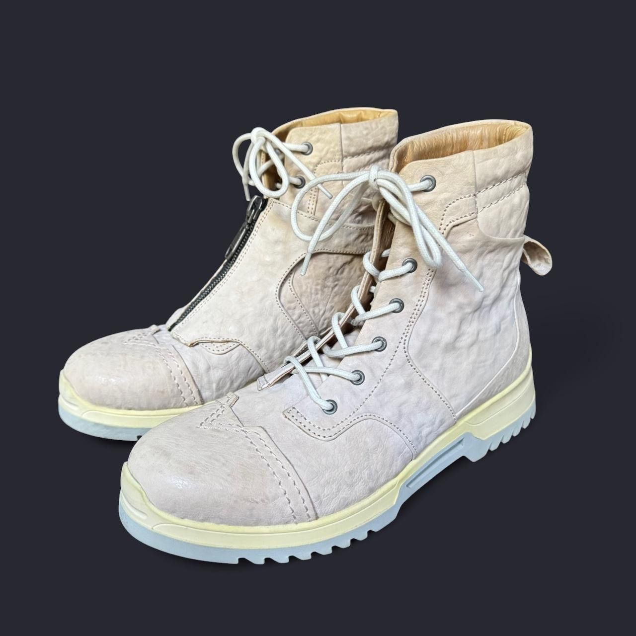 Diesel diesel men's D klosure cream leather lace up combat boots Size US 9 / EU 42 - 7 Thumbnail
