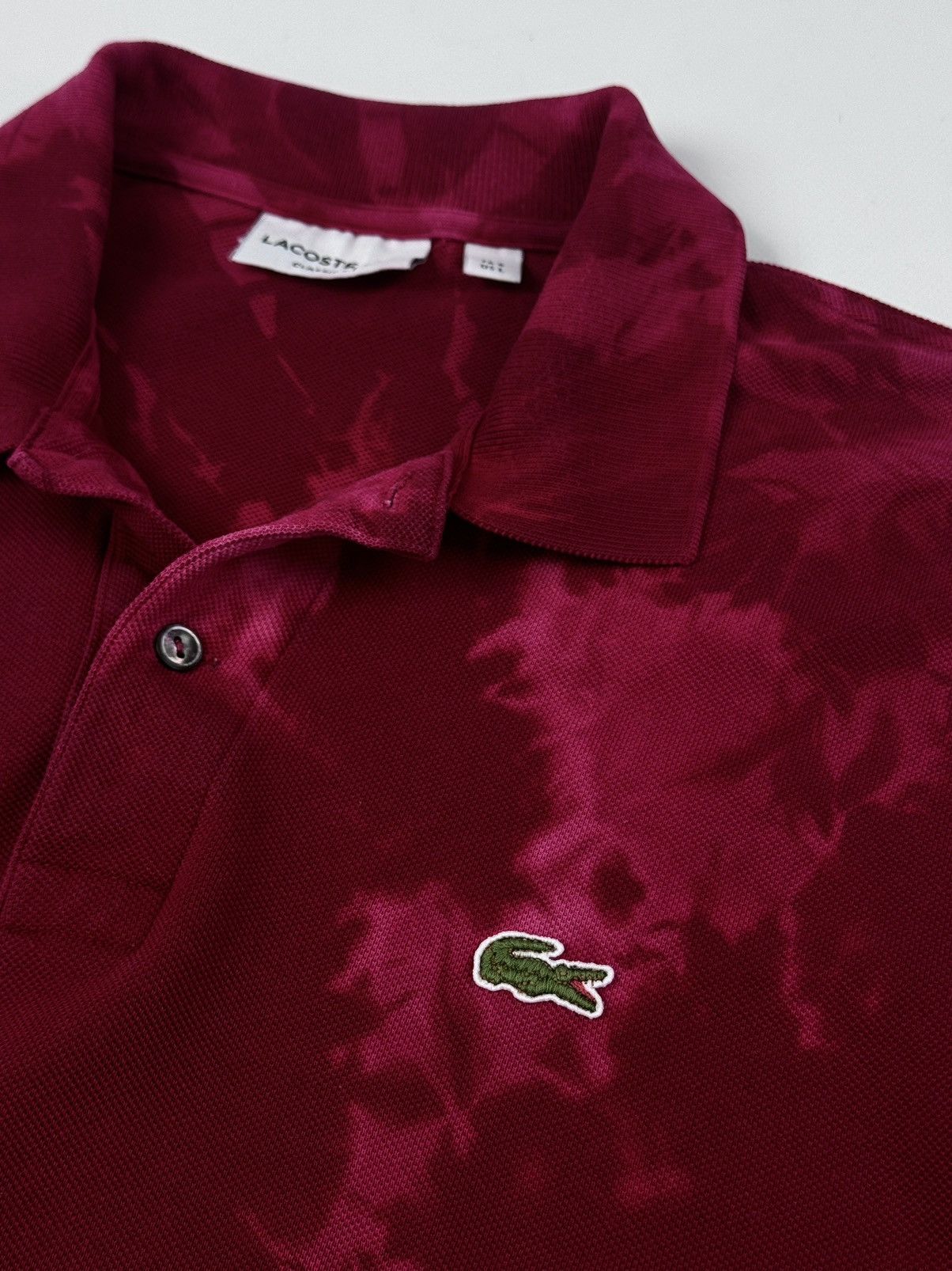 Lacoste LACOSTE Tie Dye Red Short Sleeve Polo Shirt Size US L / EU 52-54 / 3 - 4 Thumbnail