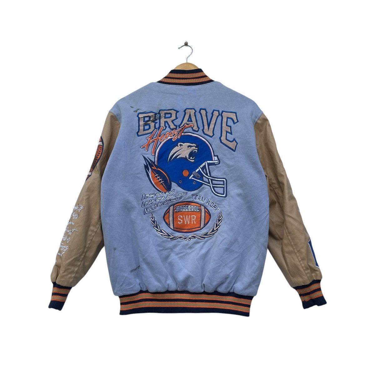 Canterbury of New Zealand × NHL Japanese Brand Swinger Varsity Brave Heart Rugby Jacket Size US S / EU 44-46 / 1 - 1 Thumbnail
