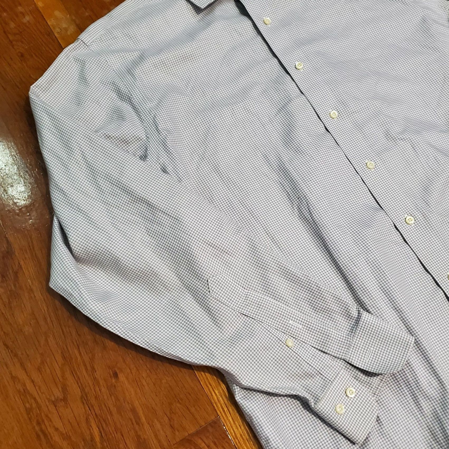 Brooks Brothers Brooks Brothers 346 Shirt Mens Extra Large Gray Plaid Regular Fit Non-Iron Dress Shirt Size 46R - 2 Thumbnail