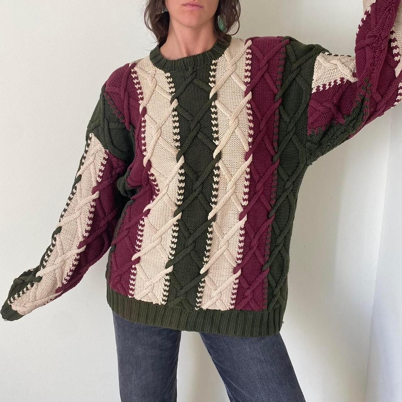 Tommy Hilfiger Vintage Tommy Hilfiger cable knit sweater Size US XL / EU 56 / 4 - 4 Thumbnail