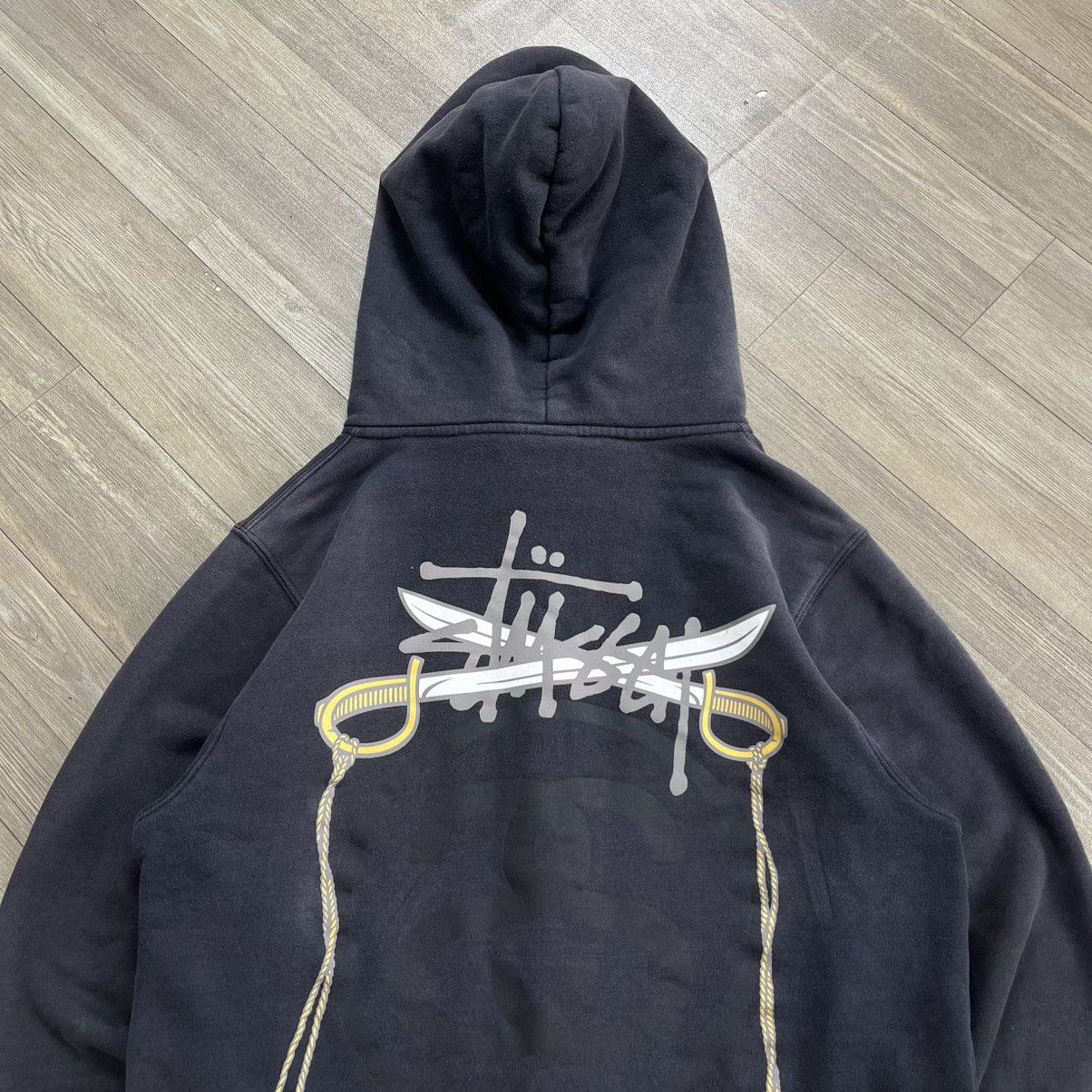 Stussy Sun Faded Vintage Stüssy Dagger Rope Logo Graphic Zip Hoodie Size US S / EU 44-46 / 1 - 2 Thumbnail