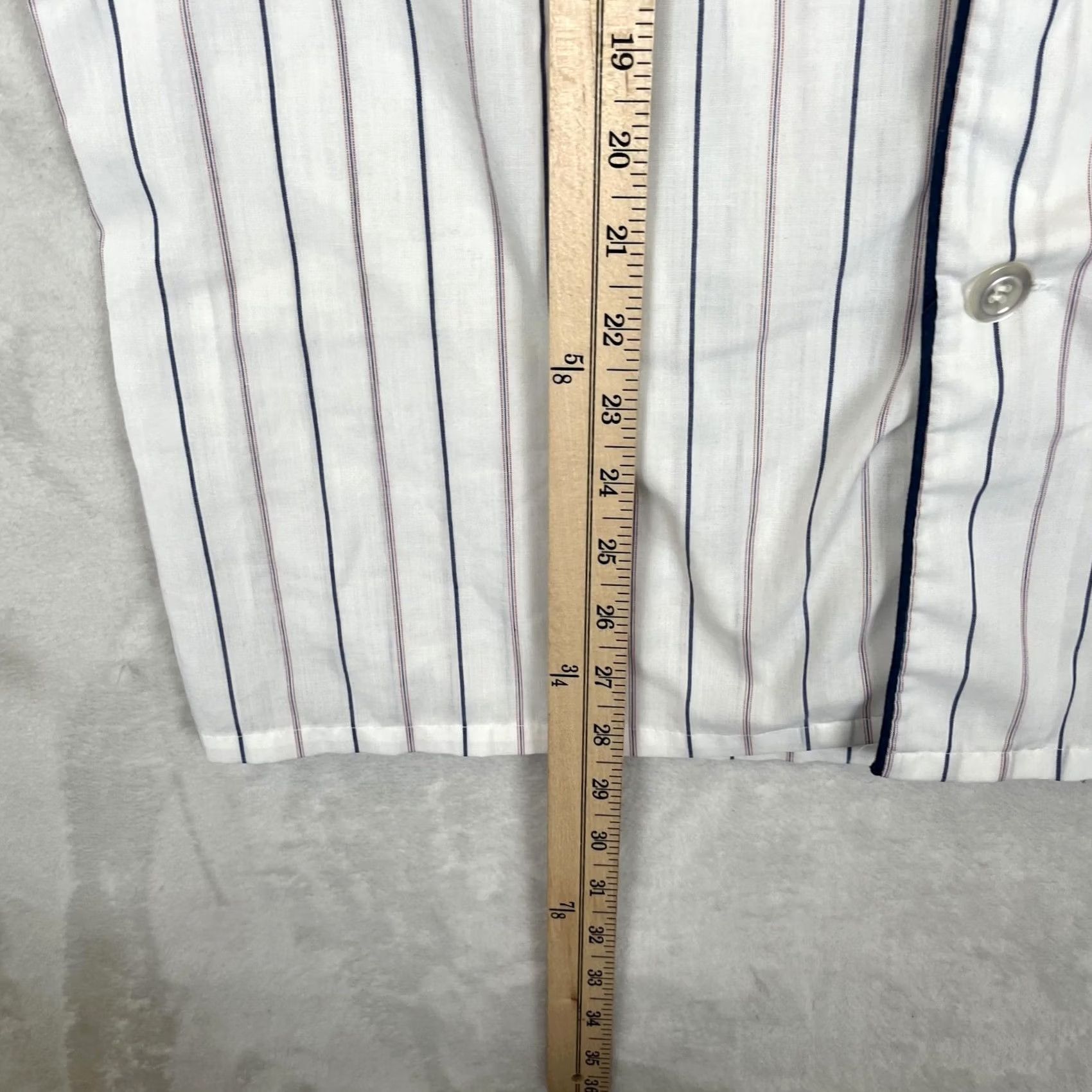 Oscar De La Renta VINTAGE Oscar de la Renta Pajama Top Mens Large White Striped Button Lounge 90s Size US L / EU 52-54 / 3 - 4 Thumbnail