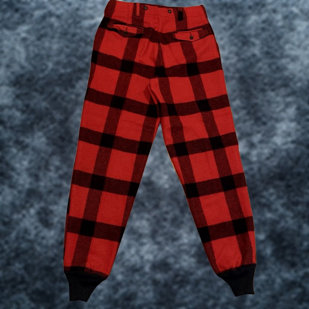 Vintage Vintage Woolrich Hunting Pants Mens 34 Red Black Buffalo Plaid Wool Blend Vtg Size US 34 / EU 50 - 1 Thumbnail