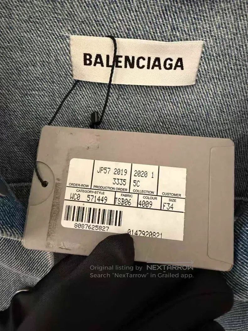 Balenciaga Balenciaga Back Crystal Logo Denim Jacket Size XXS / US 00 / IT 34 - 3 Thumbnail