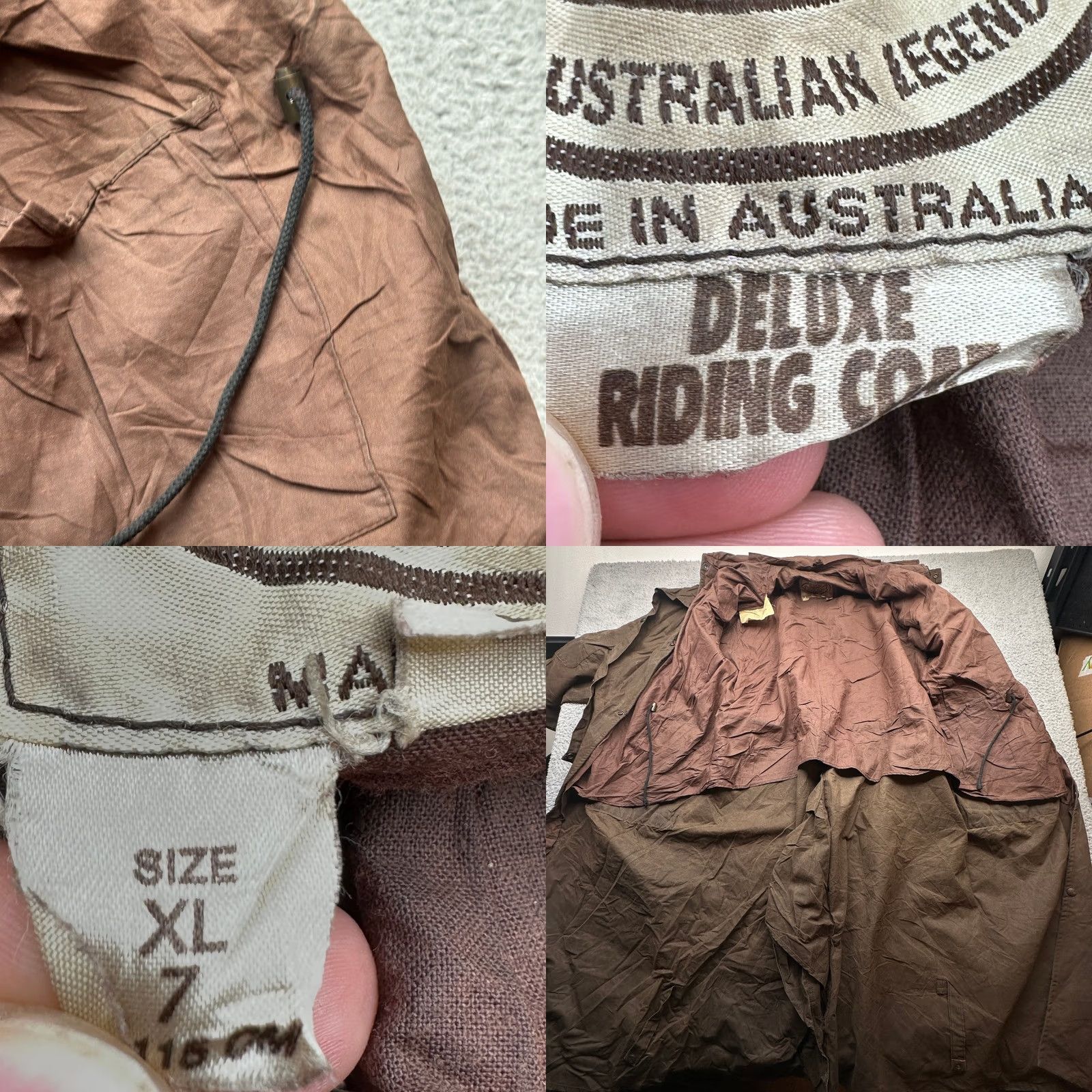 Vintage Driza Bone Australia Waxed Cotton Trench Riding Coat Mens XL 7 Brown Snap Size US XL / EU 56 / 4 - 10 Thumbnail
