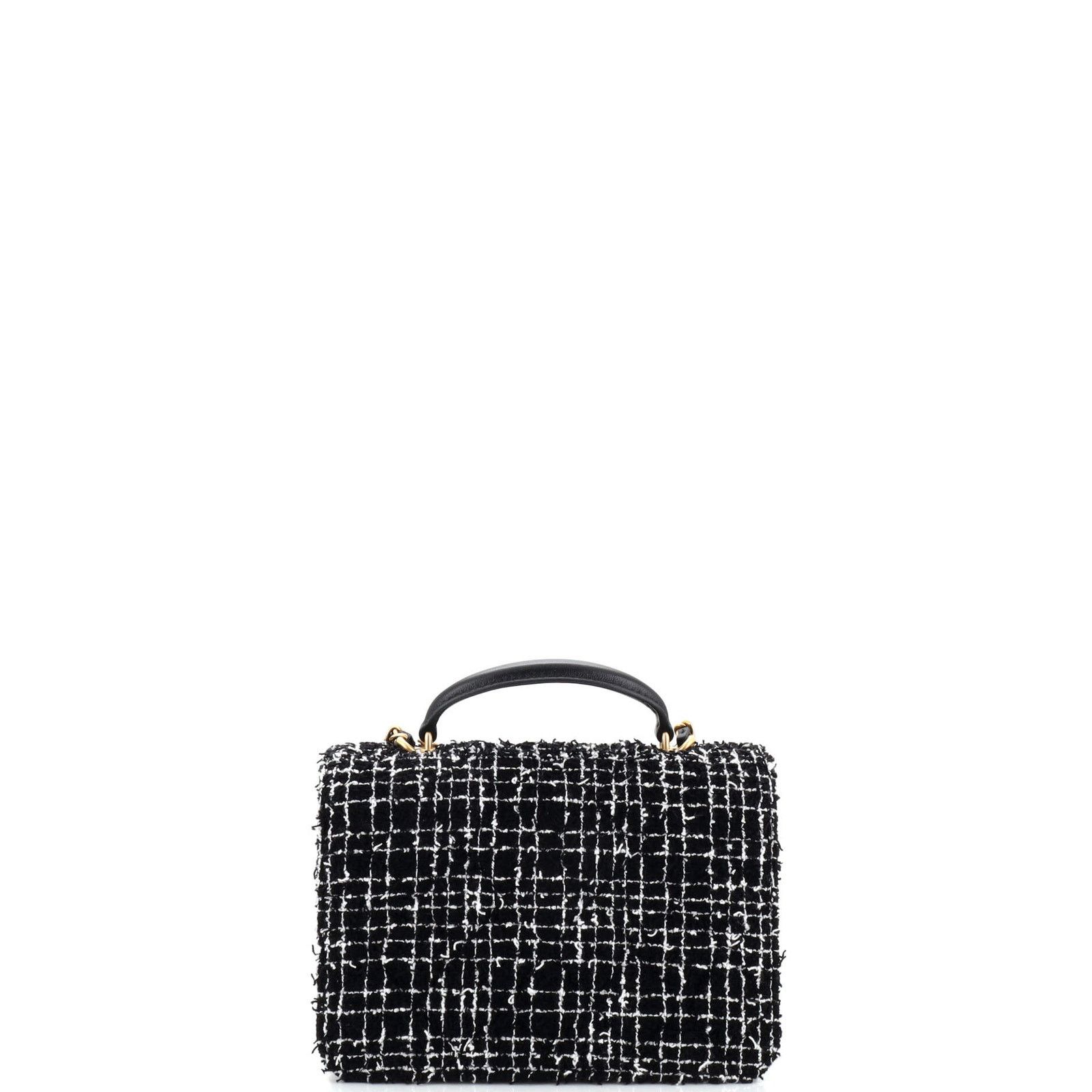 Chanel CC Top Handle Chain Full Flap Bag Quilted Tweed Size ONE SIZE - 4 Thumbnail