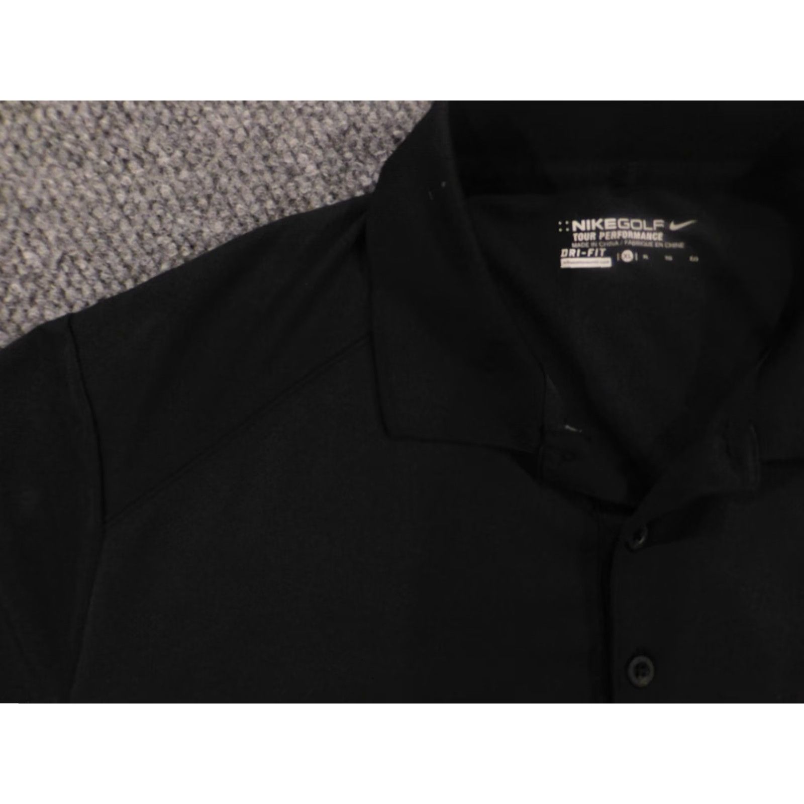 Nike Nike Mens Polo Shirt XL Black Dri-Fit Stretch Golf Short Sleeve Regular Polo Nike Dri-FIT Sports Men Size US XL / EU 56 / 4 - 7 Thumbnail