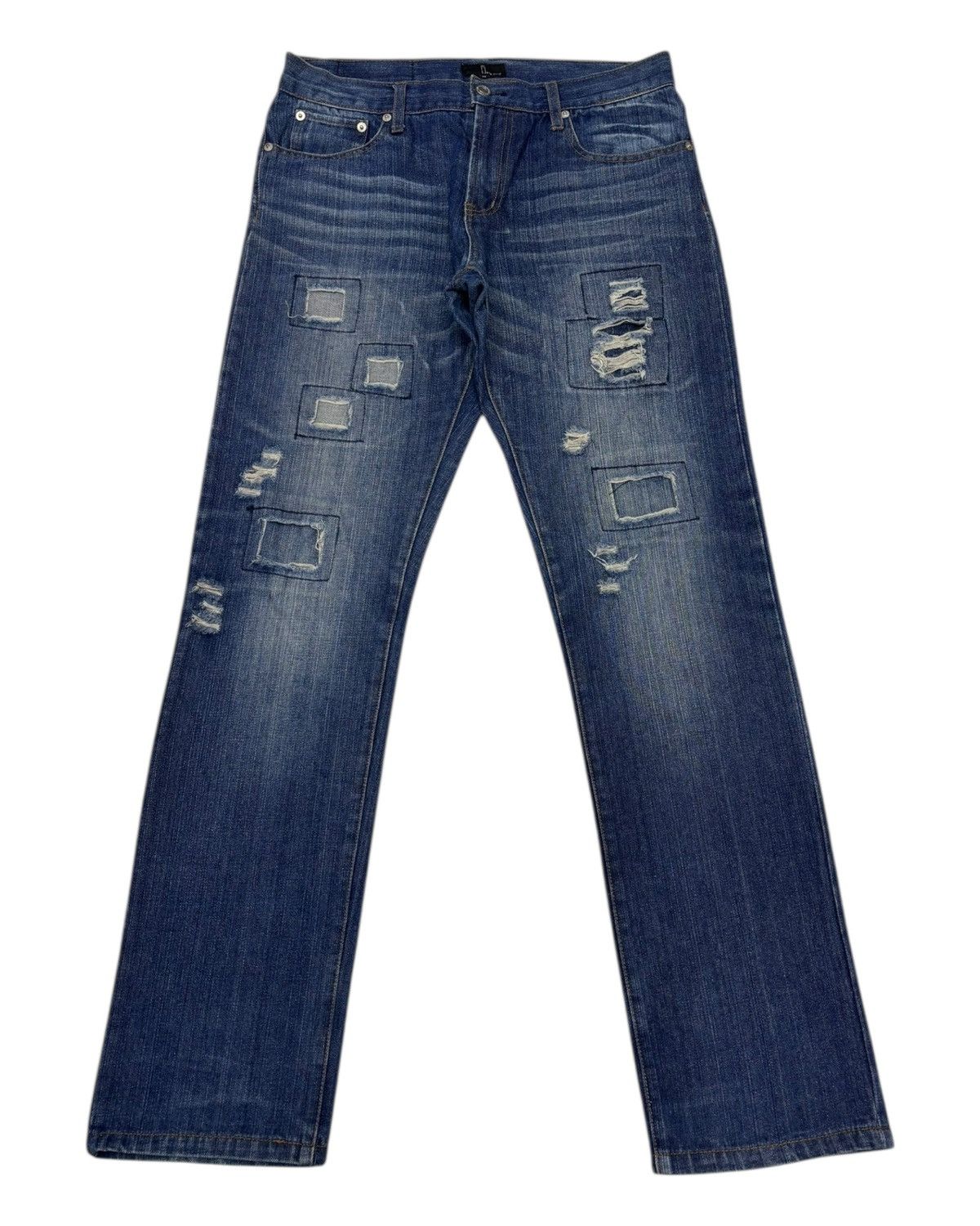 45rpm × 5351 POUR LES HOMMES × Kapital Vintage Japanese Brand Patchwork Jeans 5zip Five Denim Jean Size US 32 / EU 48 - 1 Thumbnail