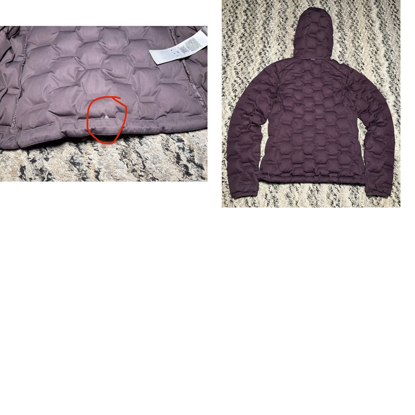Mountain Hardwear VINTAGE Mountain Hardwear stretch down jacket Womens XS Deep Purple Plum Hooded Puffer Size XS / US 0-2 / IT 36-38 - 8 Thumbnail