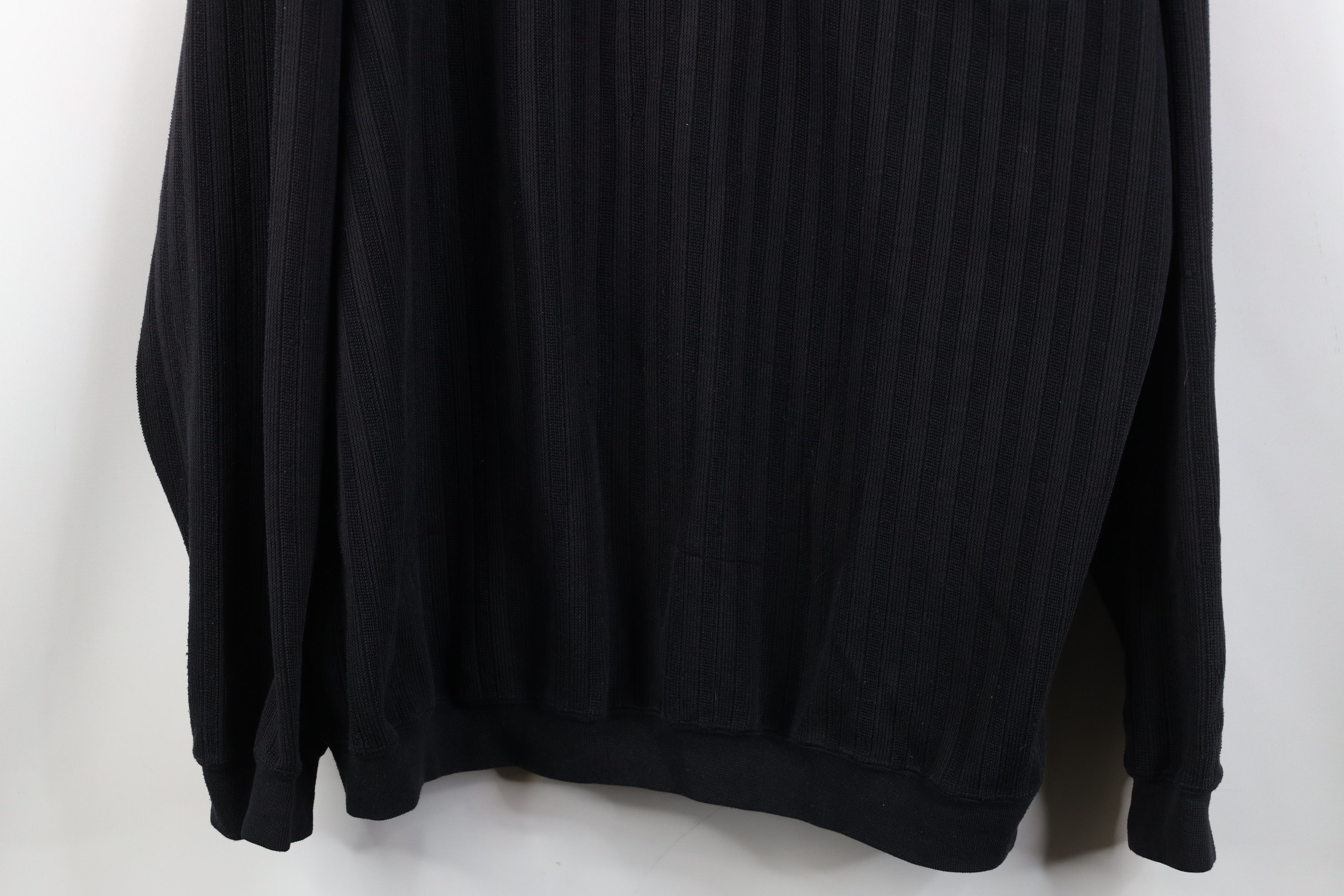 Vintage Vintage 90s Streetwear Ribbed Knit Pullover Polo Shirt Black Size US XL / EU 56 / 4 - 3 Thumbnail