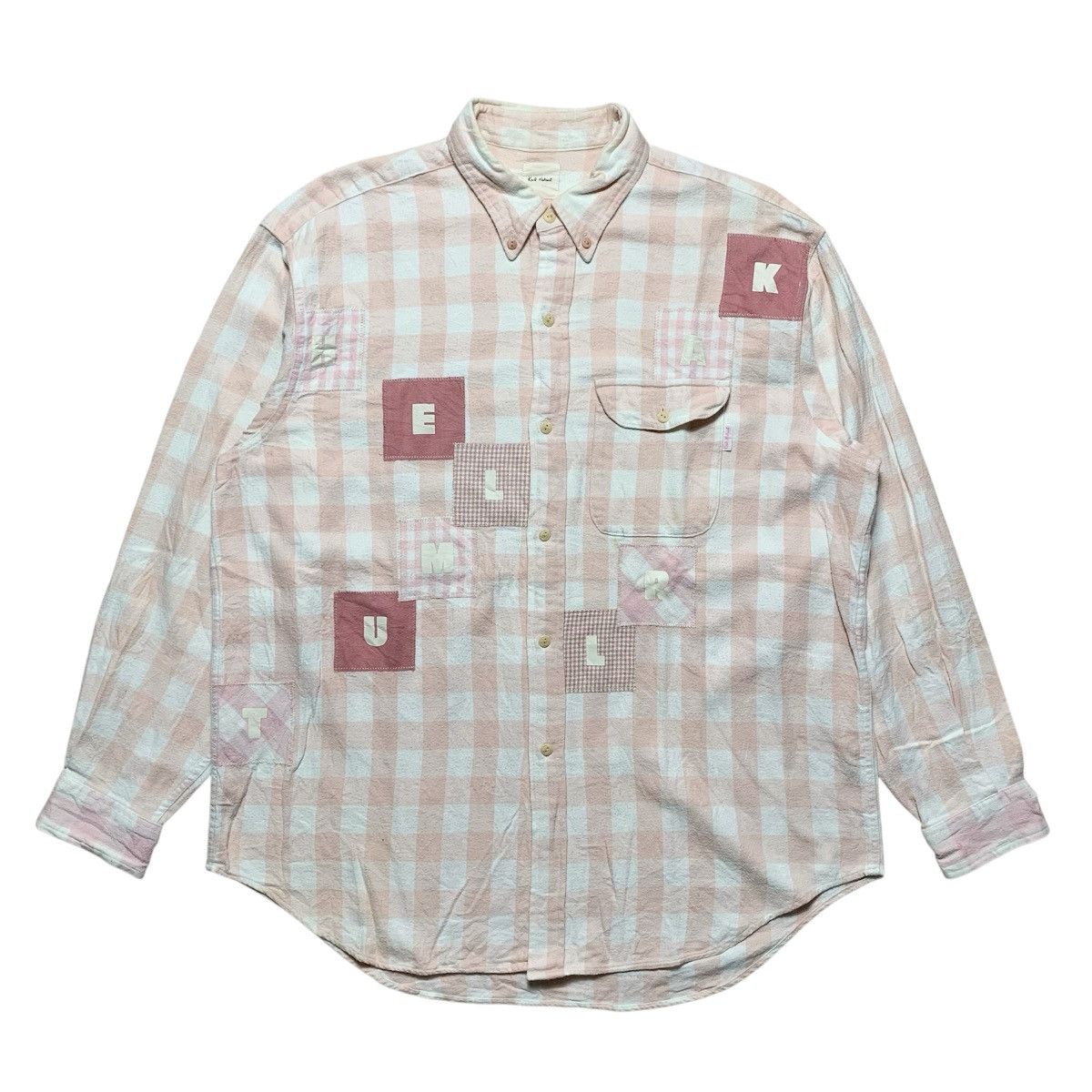 Karl Helmut Vtg 90s Karl Helmut Checker Patchwork Button Down Size US M / EU 48-50 / 2 - 1 Thumbnail