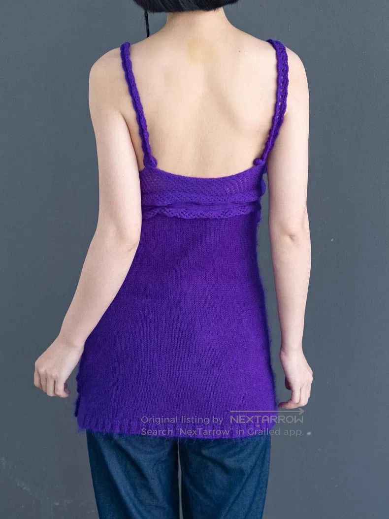 Comme des Garcons Comme Des Garcons Purple knitted spliced off-shoulder top Size S / US 4 / IT 40 - 6 Thumbnail
