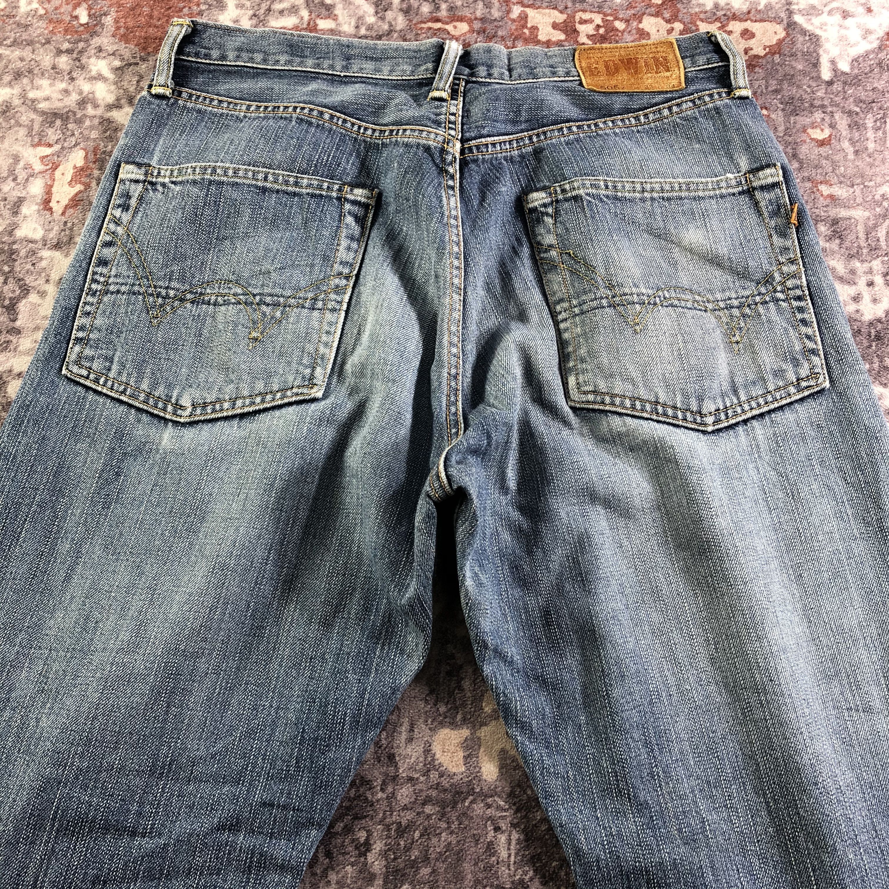 Edwin Vintage Blue Wash Edwin 505 Selvedge Jeans-JM3696 Size US 33 - 5 Thumbnail