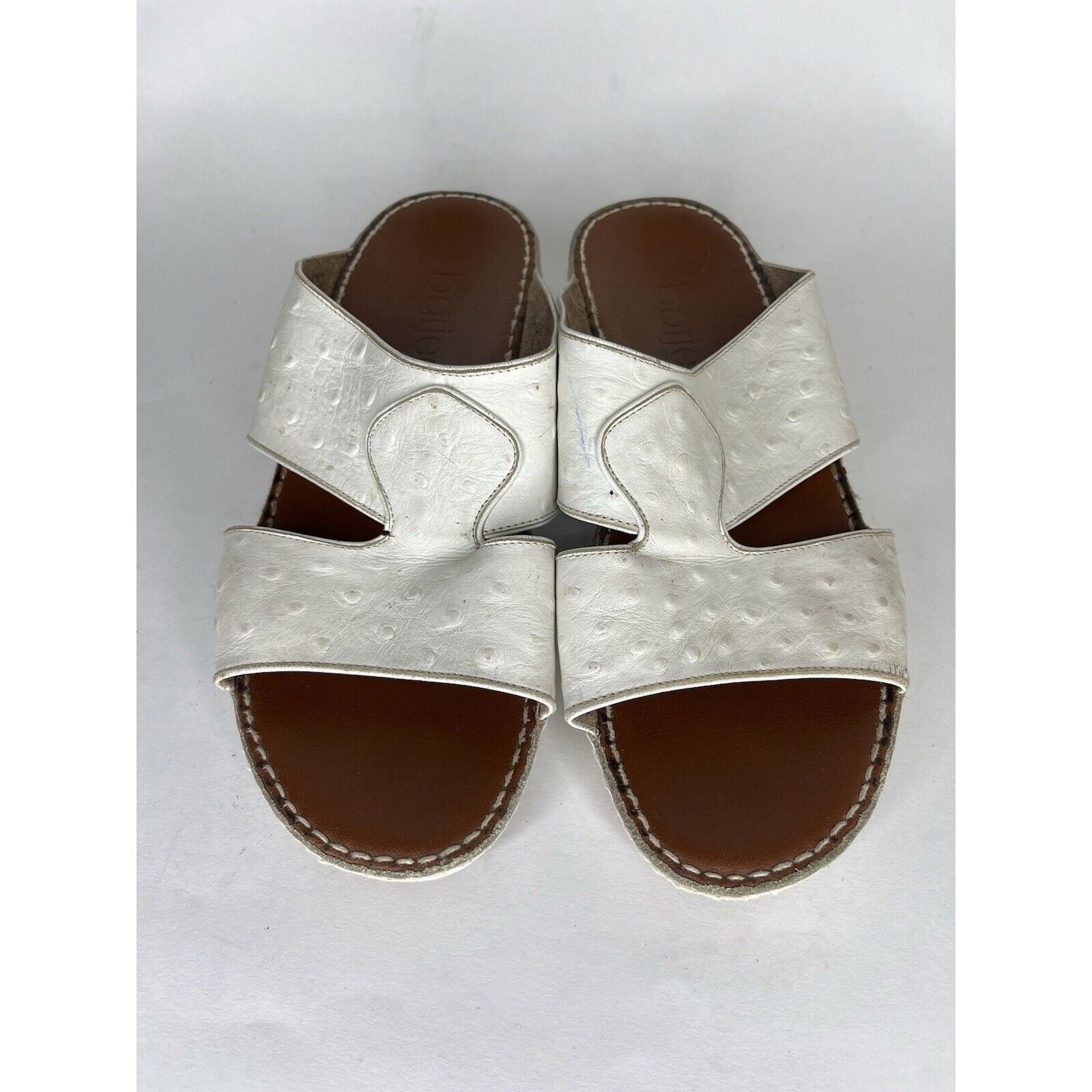 Other Barjeel White Leather Comfort Walking Wedge Slides Sandals W Size US 7.5 / IT 37.5 - 14 Thumbnail