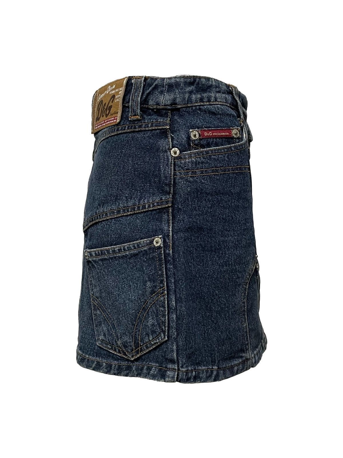 Dolce & Gabbana D&G Spring Summer 2004 Patchwork Denim Mini Skirt Size 27" / US 4 / IT 40 - 3 Thumbnail