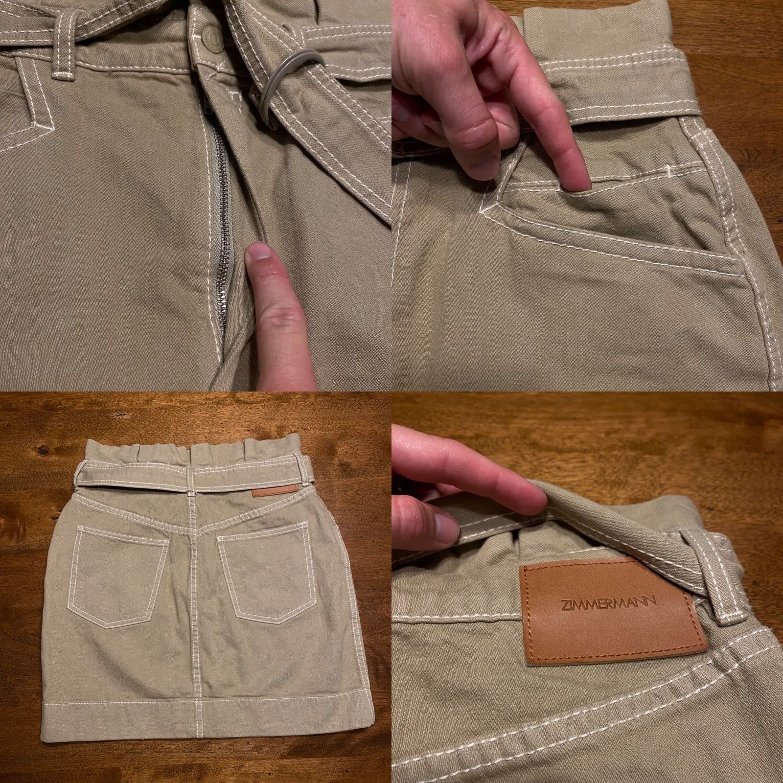 Zimmermann VINTAGE Zimmermann Skirt Womens 2 Brown Belted Shorts 18.5" Length Pockets Logo'ed Size 25" / US 0 / IT 36 - 8 Thumbnail