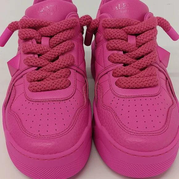 Valentino Valentino One Stud XL Fuchsia Leather Sneakers -EU37.5/US7.5 Size US 7.5 / IT 37.5 - 10 Thumbnail
