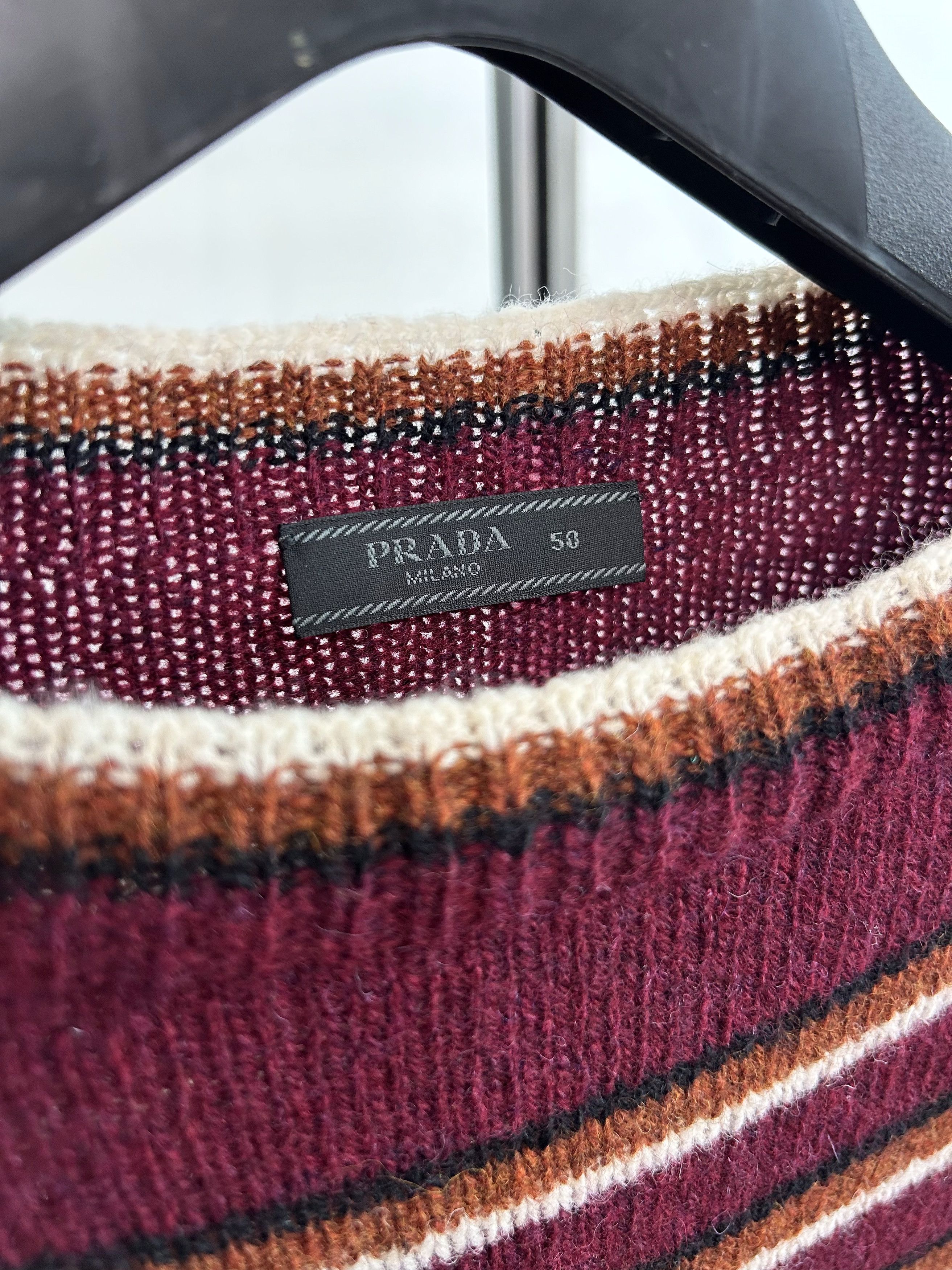 Prada PRADA Multi Pinstripe Knit Pullover Size US M / EU 48-50 / 2 - 4 Thumbnail