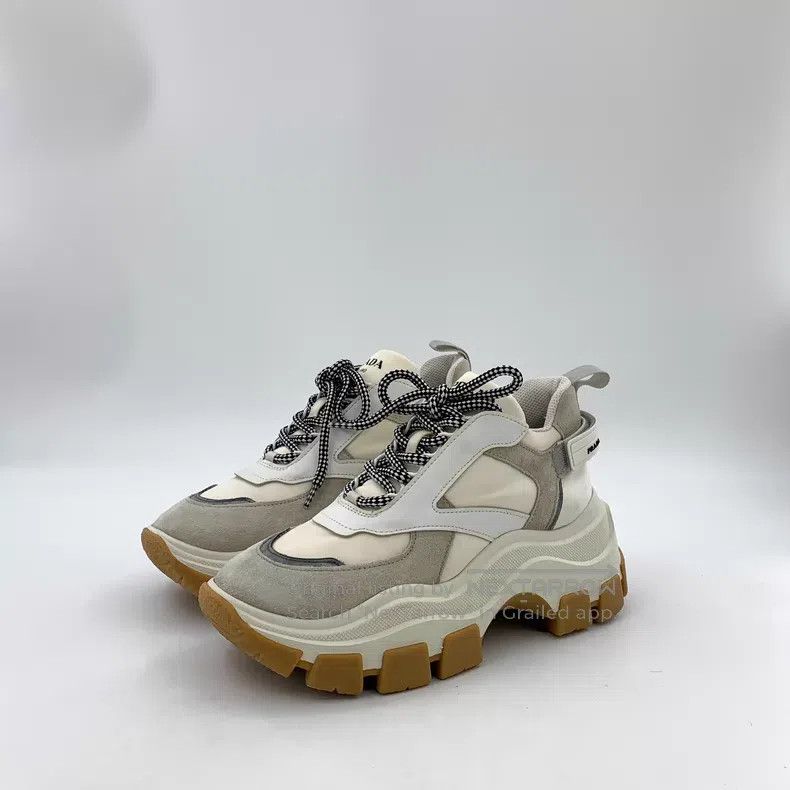 Prada Prada Colour-matched logo thick-soled lace-up casual shoes Size US 7 / IT 37 - 1 Thumbnail