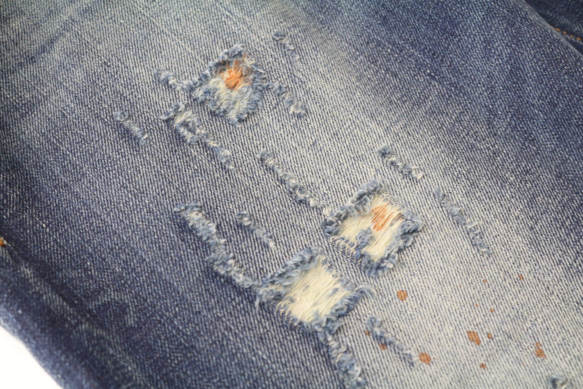 Takeshy Kurosawa W32 Slim Blue Cotton Distressed Wash Jeans 75368 Size US 32 / EU 48 - 7 Thumbnail