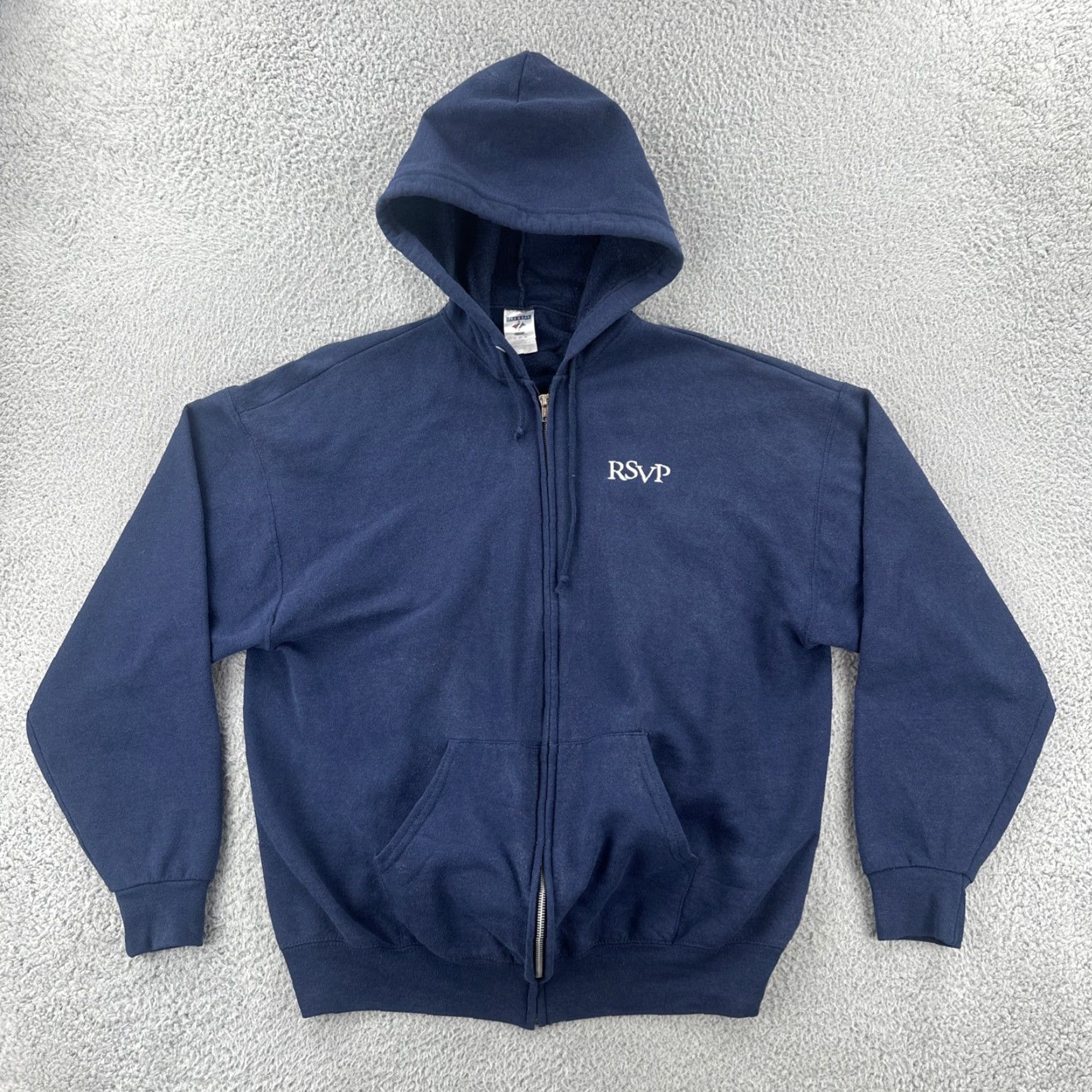 Jerzees VINTAGE Jerzees Hoodie Full Zip Navy Blue XL Men 90s Y2K Regular Size XL Men Jets Size US XL / EU 56 / 4 - 2 Thumbnail