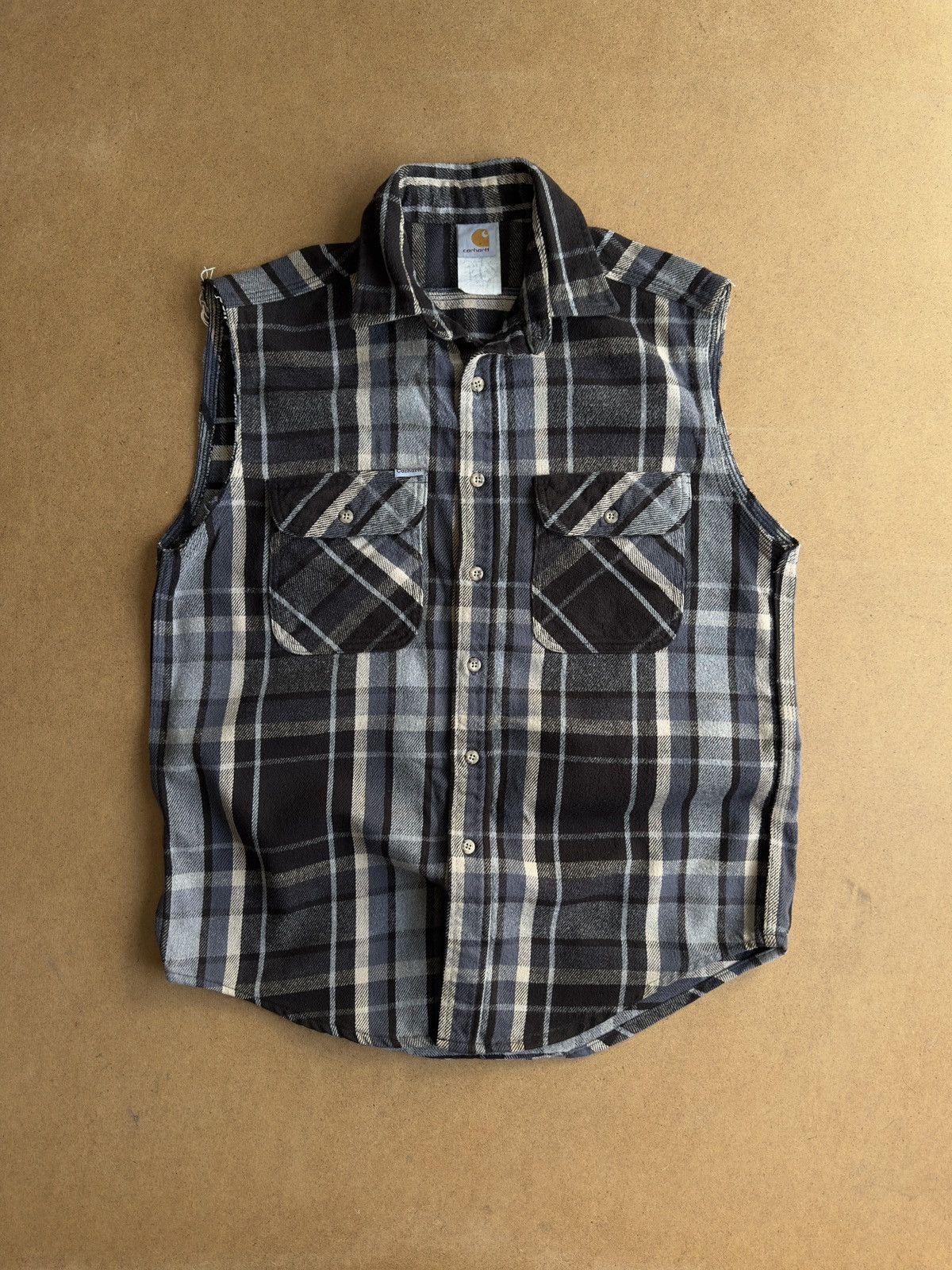 Carhartt Vintage 90s Carhartt Plaid Flannel Shirt Vest Size US L / EU 52-54 / 3 - 1 Thumbnail