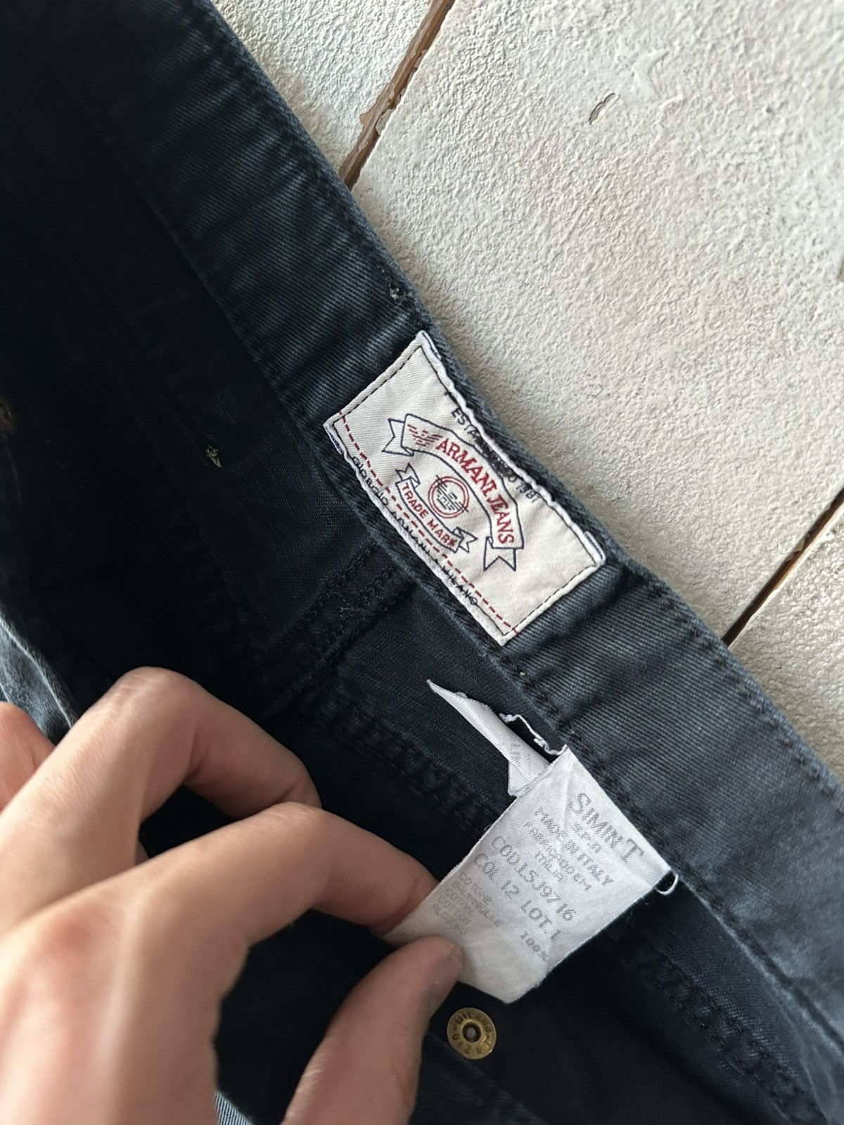 Armani 🚨Y2K WOMEN ARMANI JEANS WITH LOGO AVANT GARDE DENIM PANTS Size 29" - 8 Thumbnail