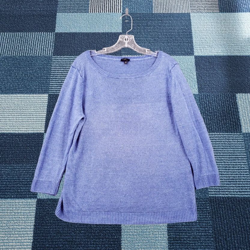Talbots Talbots Sweater Women Petite PXL Blue Linen Knit Long Sleeve Round Neck Pullover Size XL / US 12-14 / IT 48-50 - 1 Thumbnail