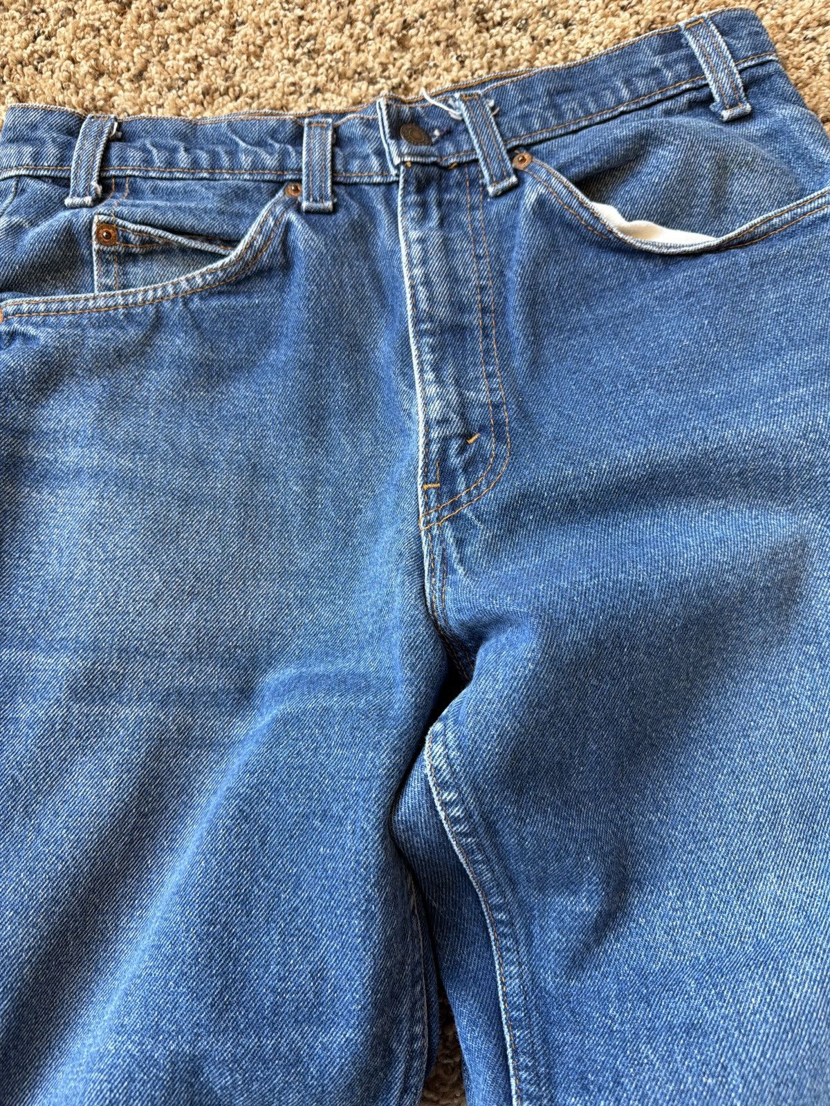 Levi's 90s vintage darkwash blue levis bootcut jeans orange tab Size US 31 - 6 Thumbnail