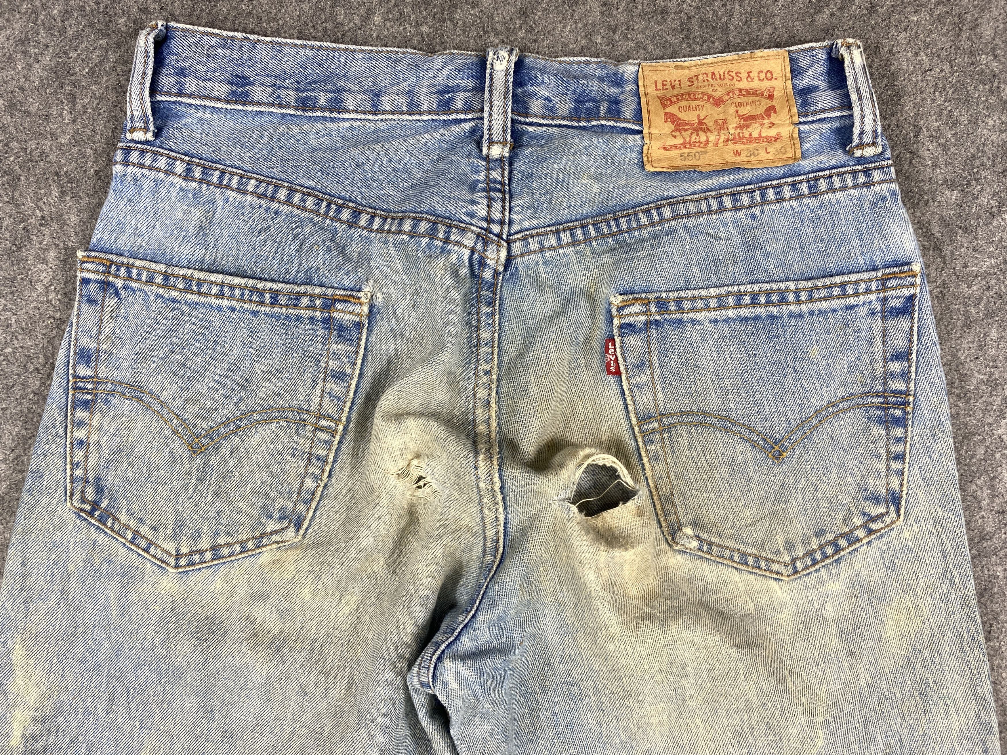 Levi's Dirty Blue Vintage Levi's 550 Jeans 30x29 Denim -JN1385 Size US 30 / EU 46 - 4 Thumbnail