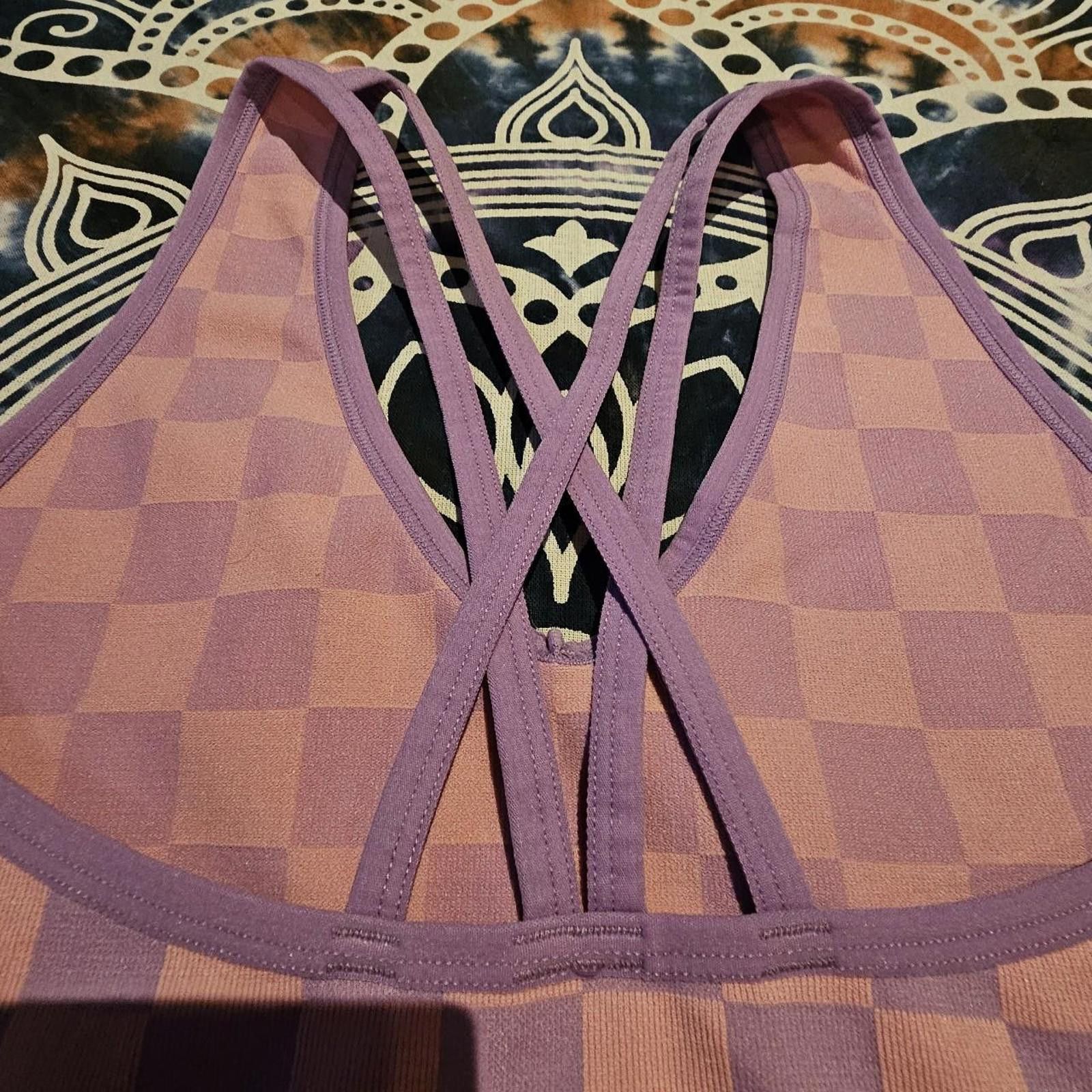 Designer Women's Pink and Purple Checkered Crop-top Size M / US 6-8 / IT 42-44 - 7 Thumbnail