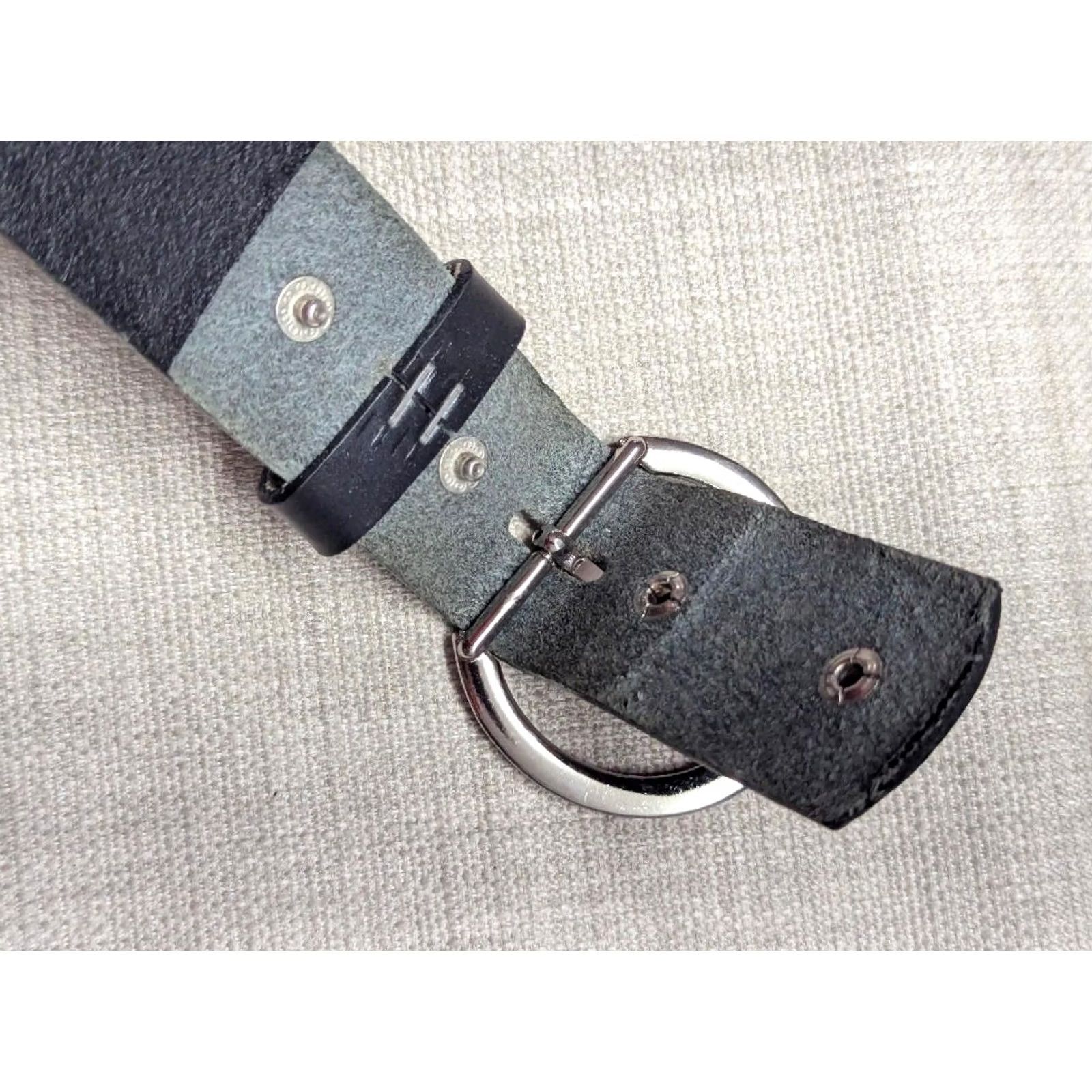 Harley Davidson VINTAGE Harley-Davidson belt 32 leather western buckle belt Men Black Rhinestone Studded US-made Size 32 - 7 Thumbnail