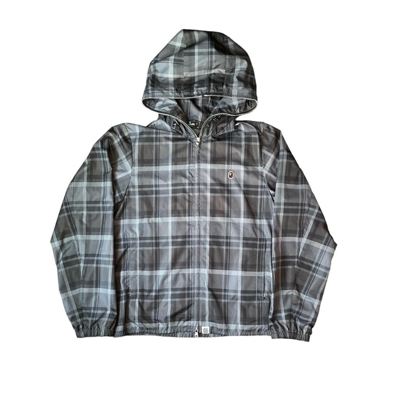 image of Bape Check Hoodie Jacket in Black, Men's (Size Small)