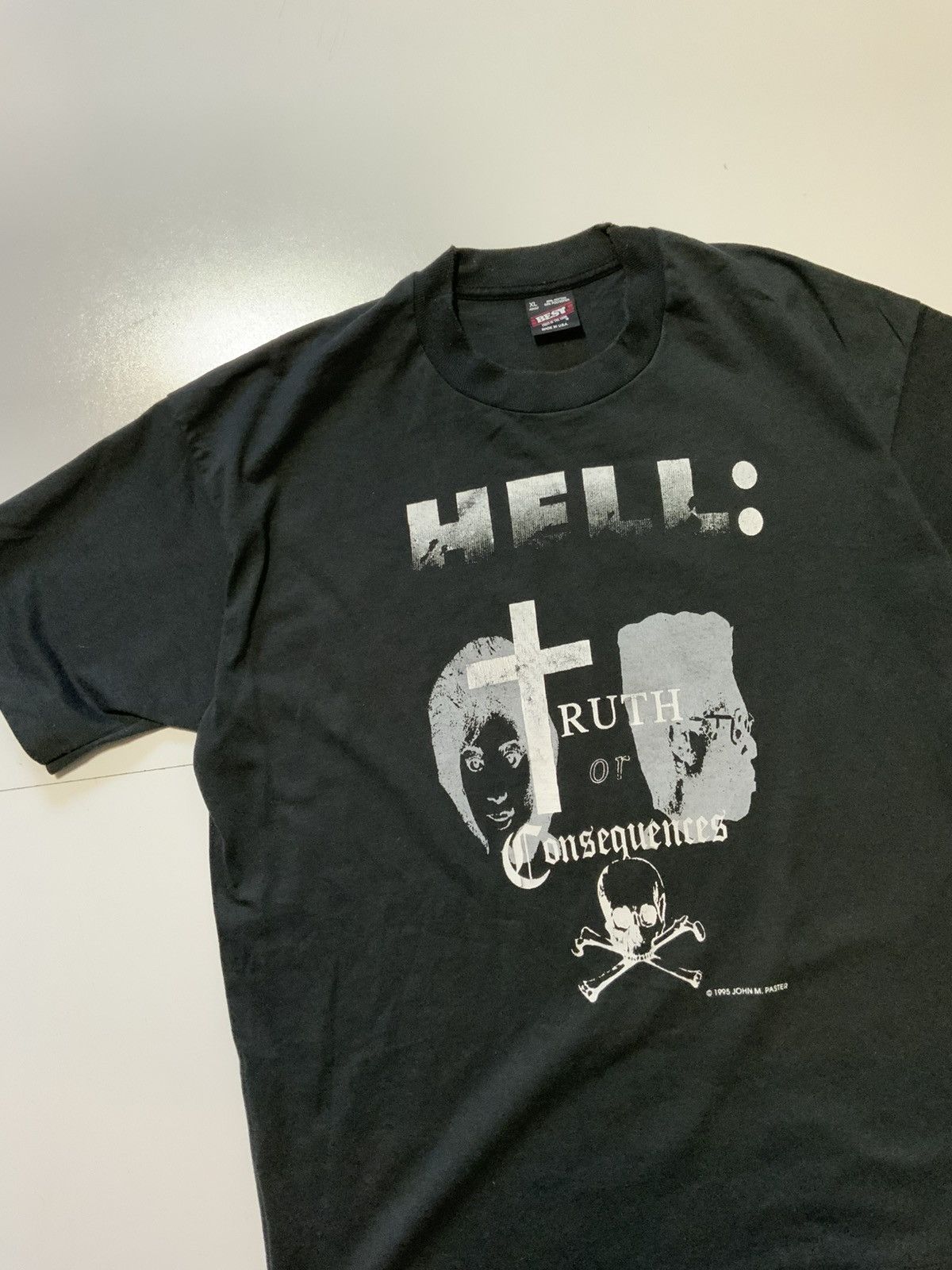 Vintage VTG 1995 Hell Truth Or Consequences Single Stitch T-Shirt Size US XL / EU 56 / 4 - 4 Thumbnail