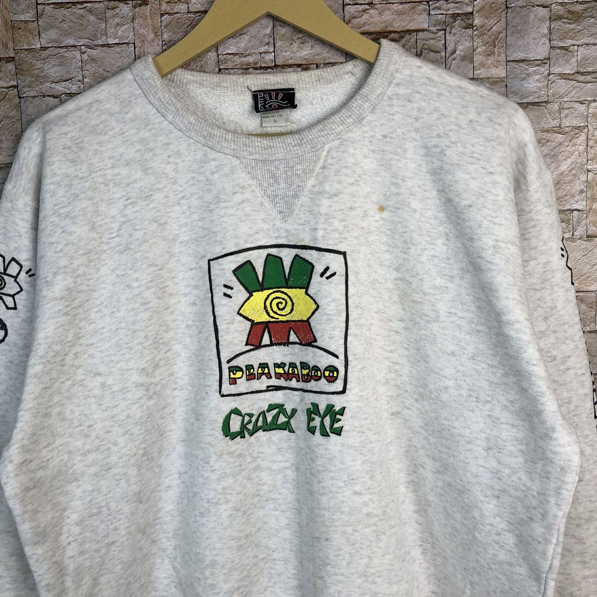 Japanese Brand × Vintage Peakaboo rasta Reggie Grey Sweatshirt #A557 Size US M / EU 48-50 / 2 - 6 Thumbnail